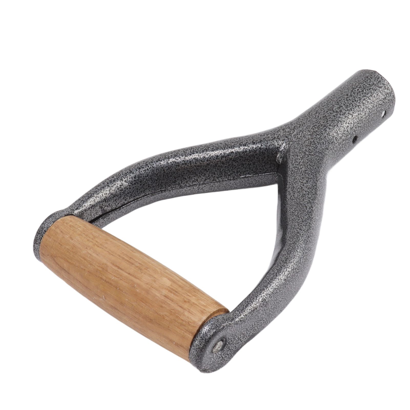 Shovel Handle Y Shaped 12.22in Inside Diameter Replacement Spade Handle with Wooden Grip for Garden Digging Raking Tool Silver - Image 3