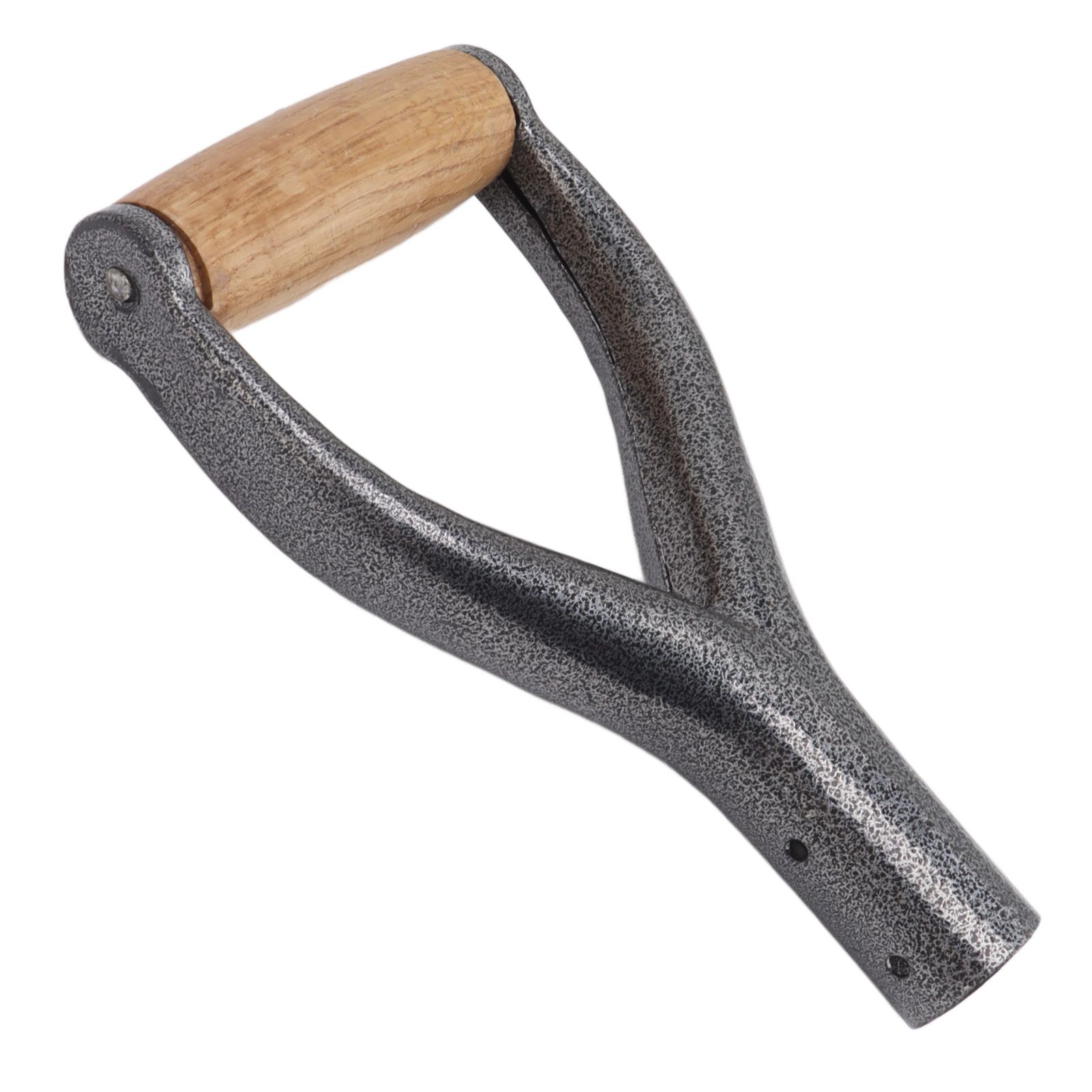 Shovel Handle Y Shaped 12.22in Inside Diameter Replacement Spade Handle with Wooden Grip for Garden Digging Raking Tool Silver - Image 5