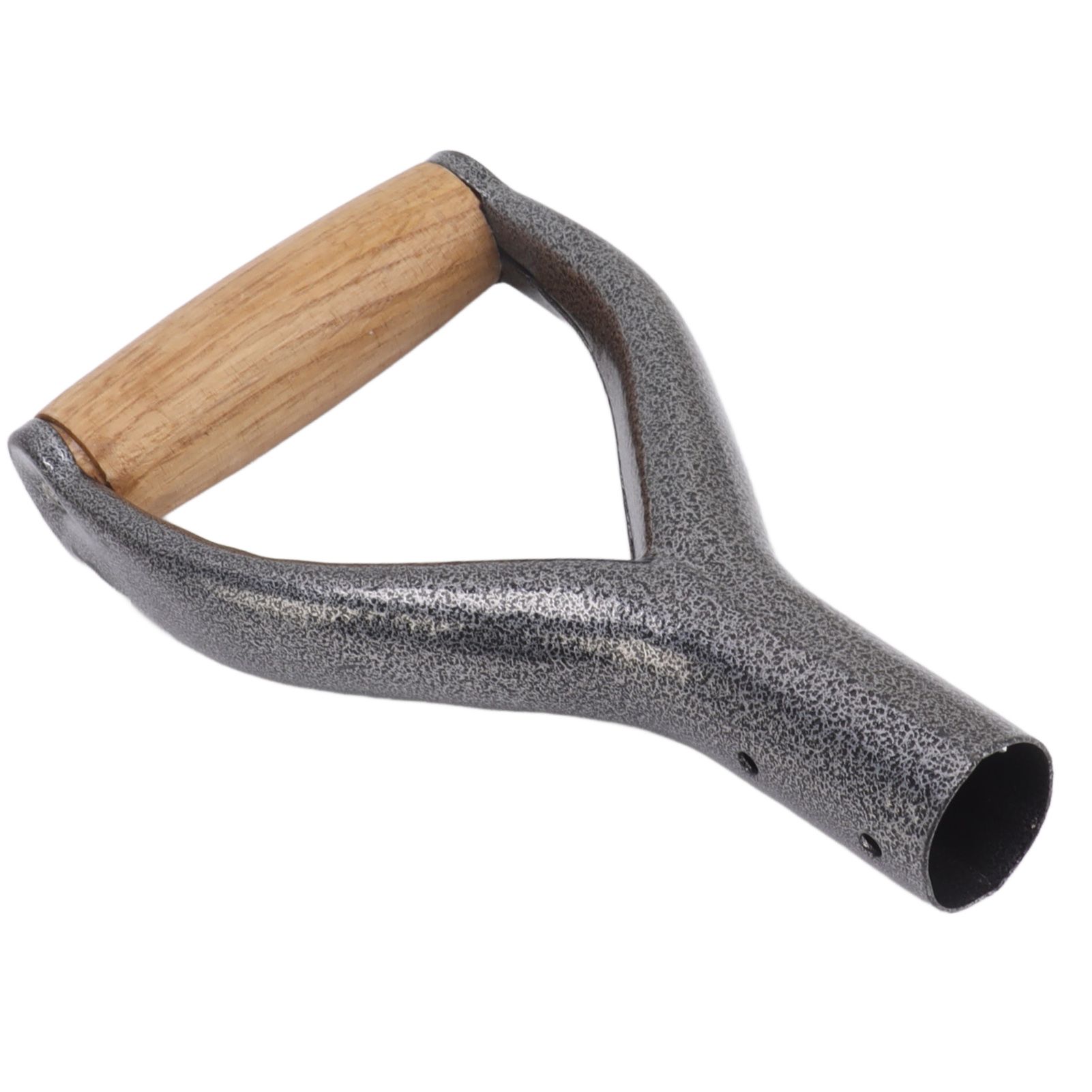 Shovel Handle Y Shaped 12.22in Inside Diameter Replacement Spade Handle with Wooden Grip for Garden Digging Raking Tool Silver - Image 8