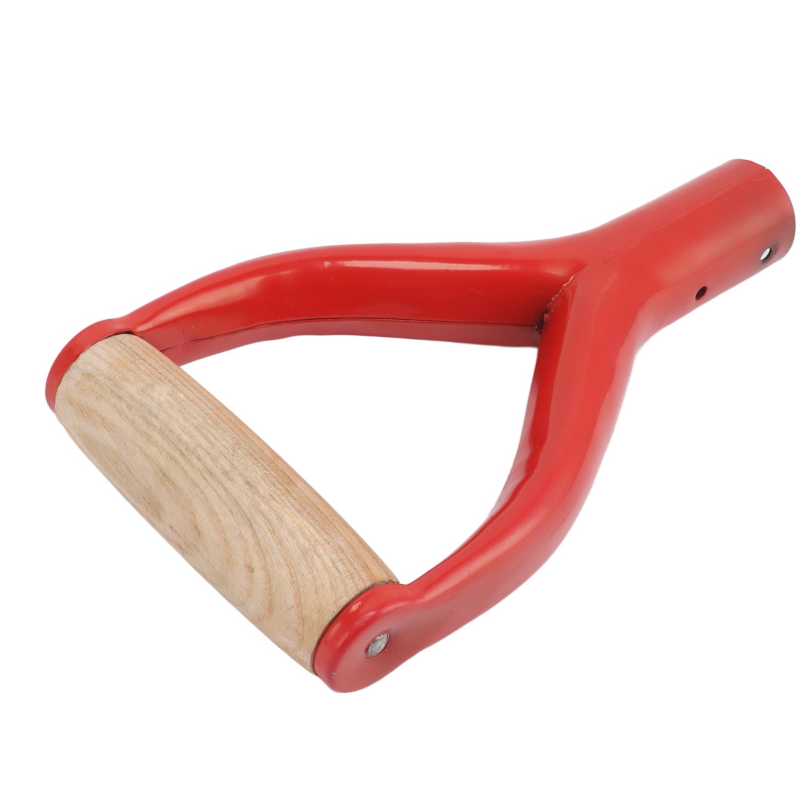Shovel Handle Y Shaped 12.22in Inside Diameter Replacement Spade Handle with Wooden Grip for Garden Digging Raking Tool Red - Image 2