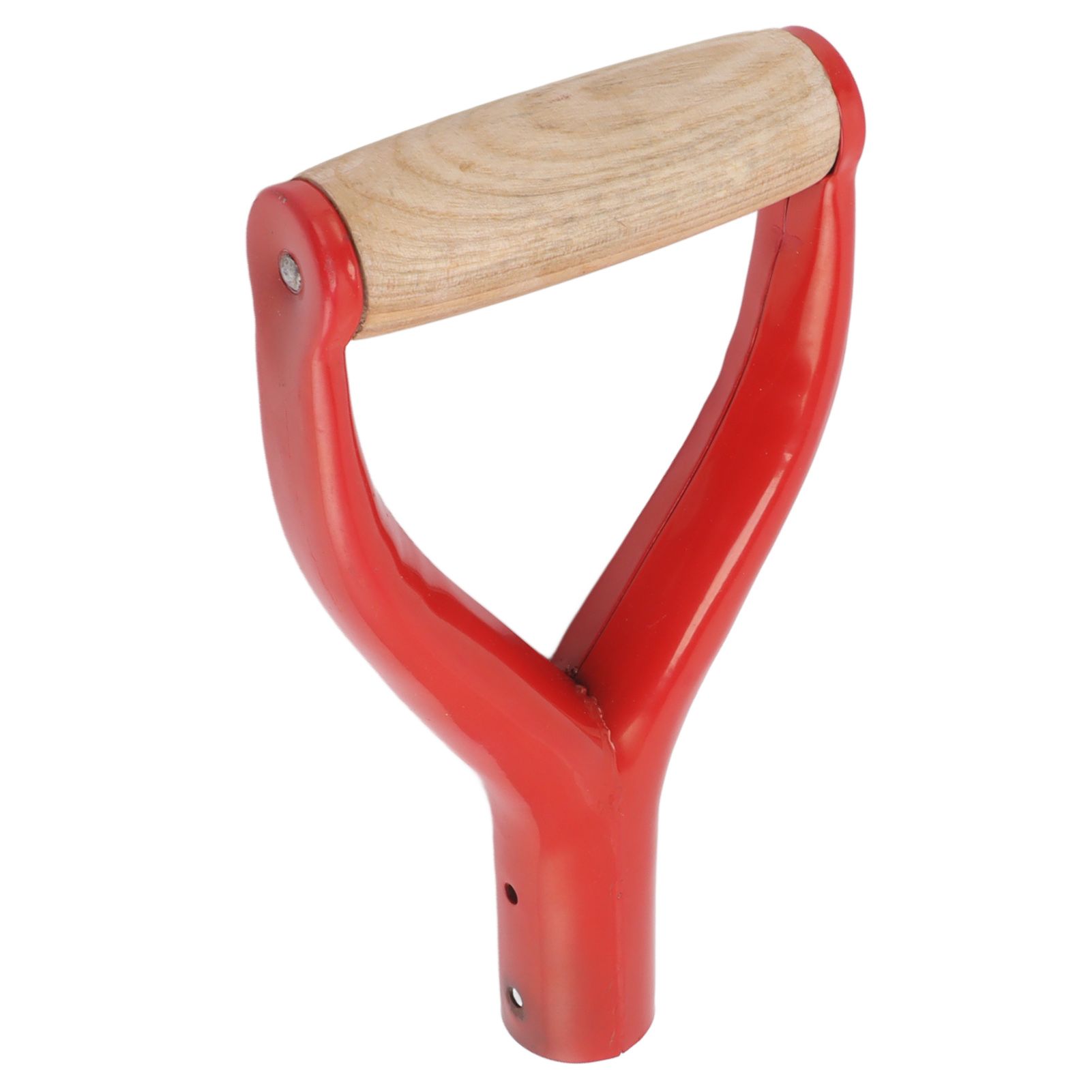 Shovel Handle Y Shaped 12.22in Inside Diameter Replacement Spade Handle with Wooden Grip for Garden Digging Raking Tool Red - Image 3