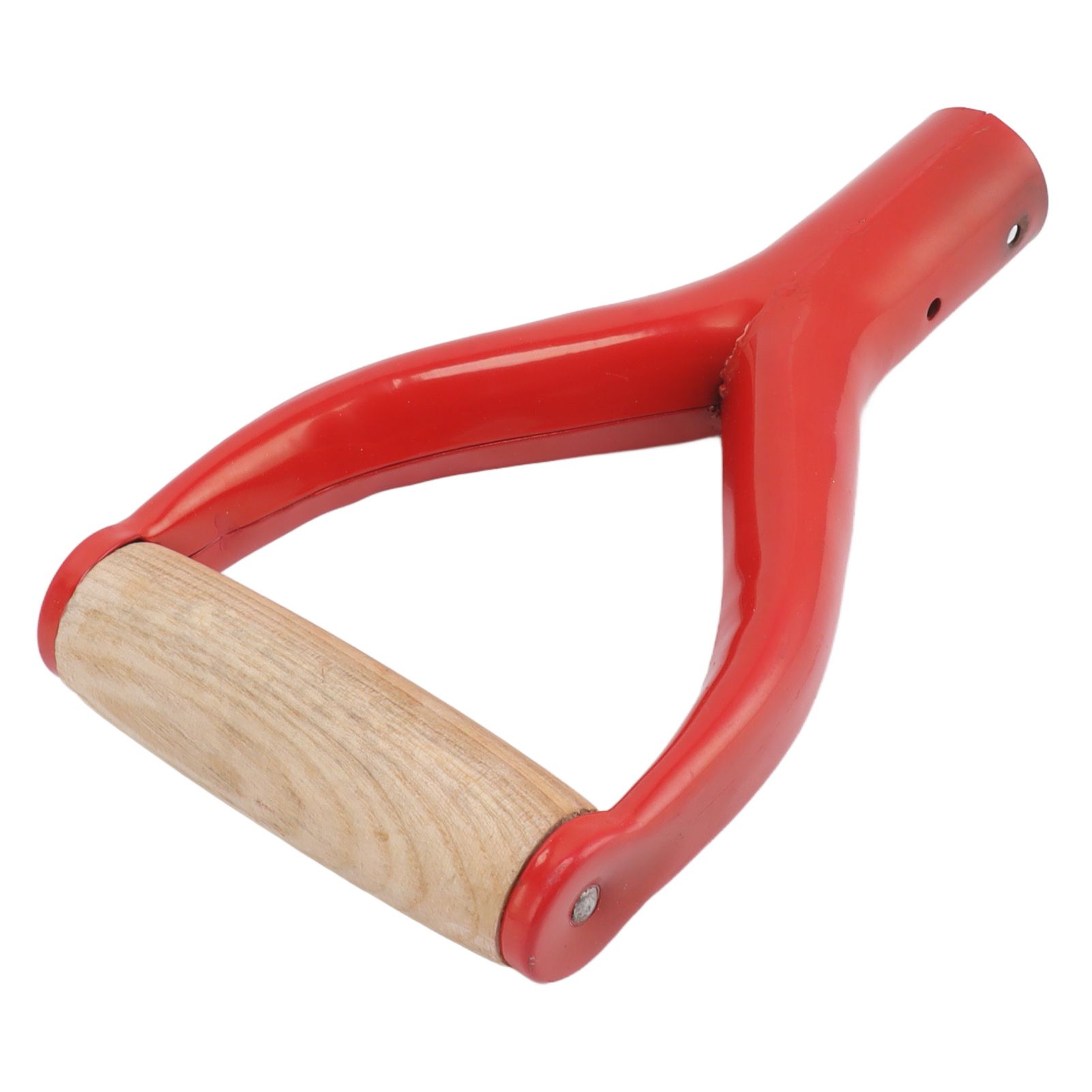 Shovel Handle Y Shaped 12.22in Inside Diameter Replacement Spade Handle with Wooden Grip for Garden Digging Raking Tool Red - Image 4