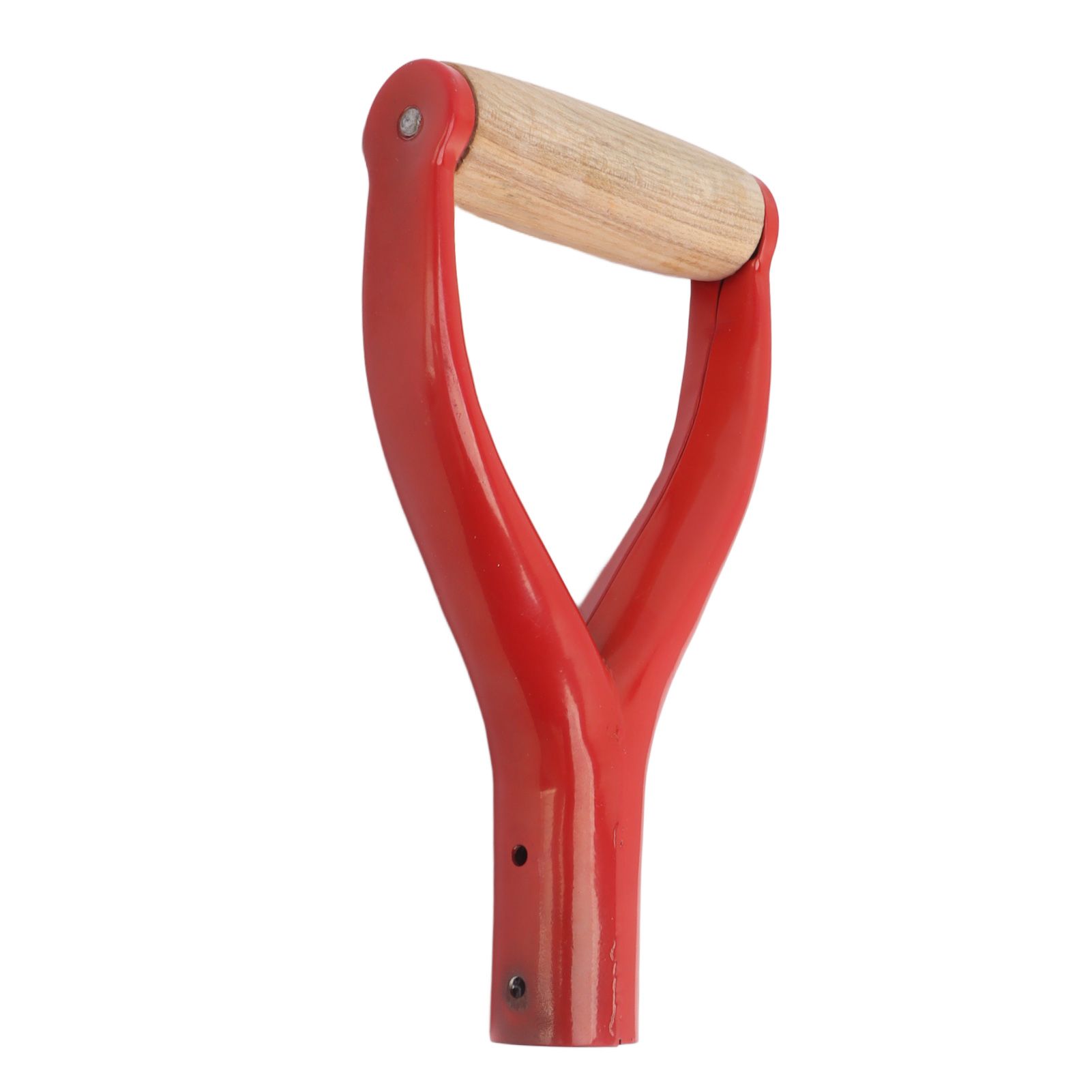 Shovel Handle Y Shaped 12.22in Inside Diameter Replacement Spade Handle with Wooden Grip for Garden Digging Raking Tool Red - Image 5