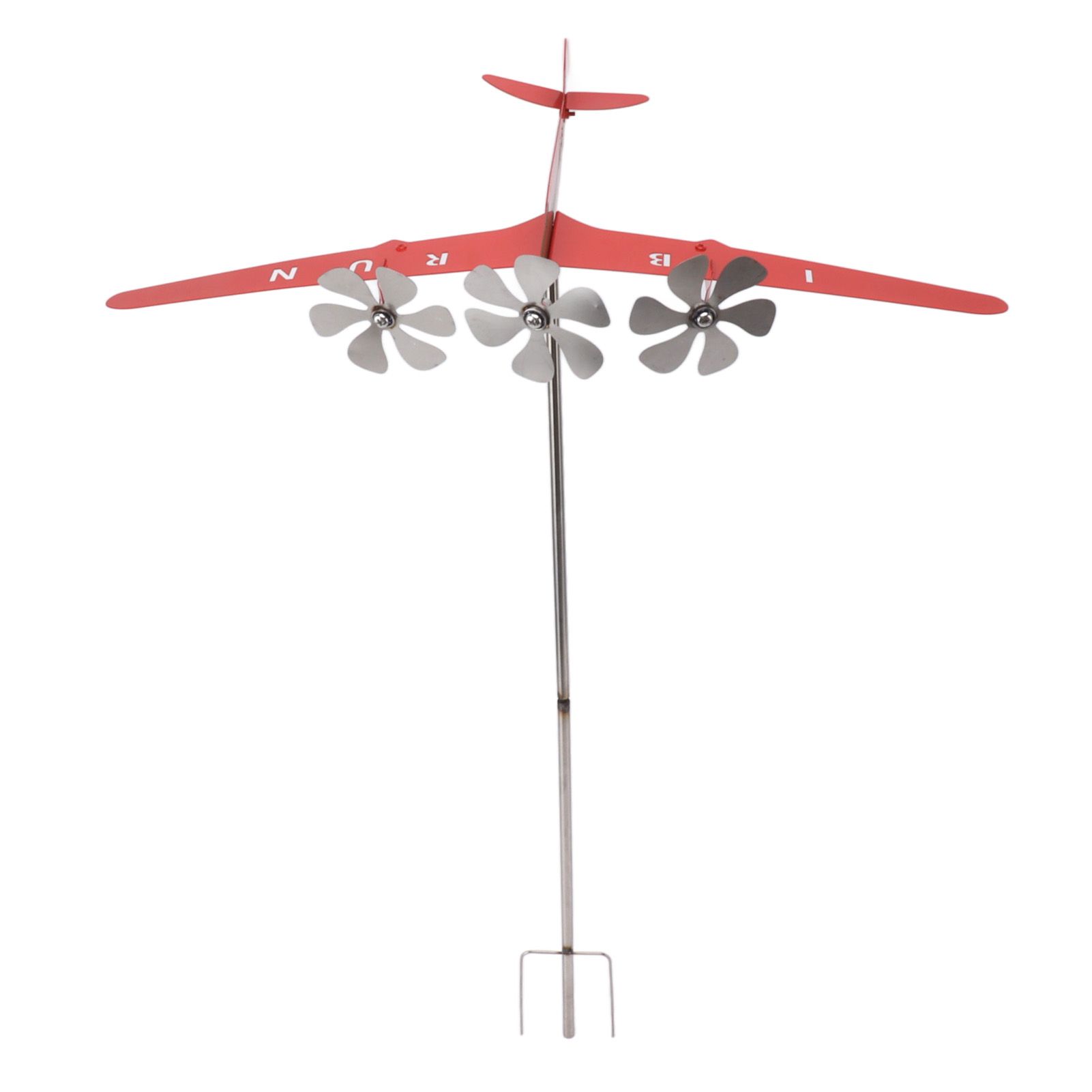 Metal Aircraft Weather Vane 3D Red Rustproof Smooth Airplane Windmill Wind Spinner for Garage Dome Barn Patio Red - Image 6