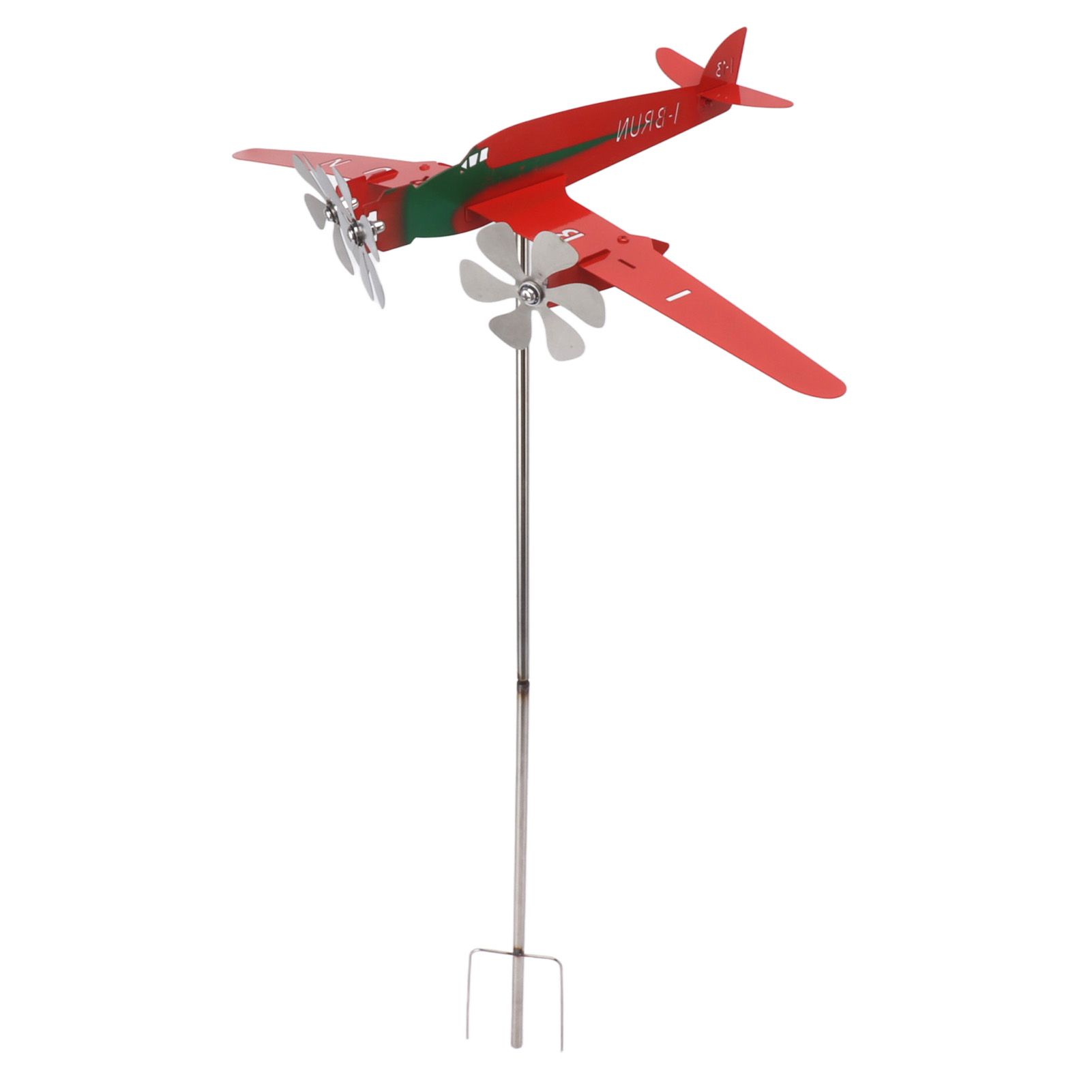Metal Aircraft Weather Vane 3D Red Rustproof Smooth Airplane Windmill Wind Spinner for Garage Dome Barn Patio Red - Image 7