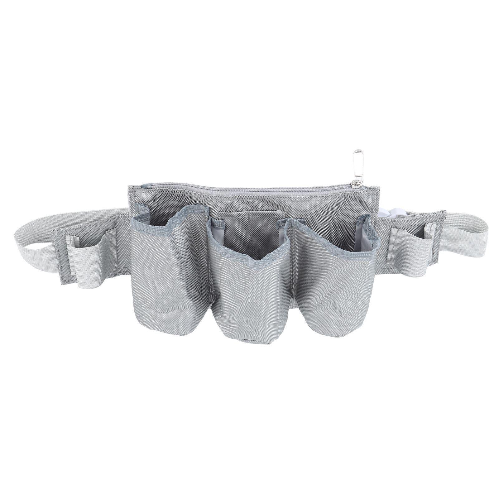 Garden Tool Belt 6 Pockets 2 Straps Waterproof Oxford Fabric Adjustable Gardening Tool Pouch for Family Camping Outdoor Gray - Image 2