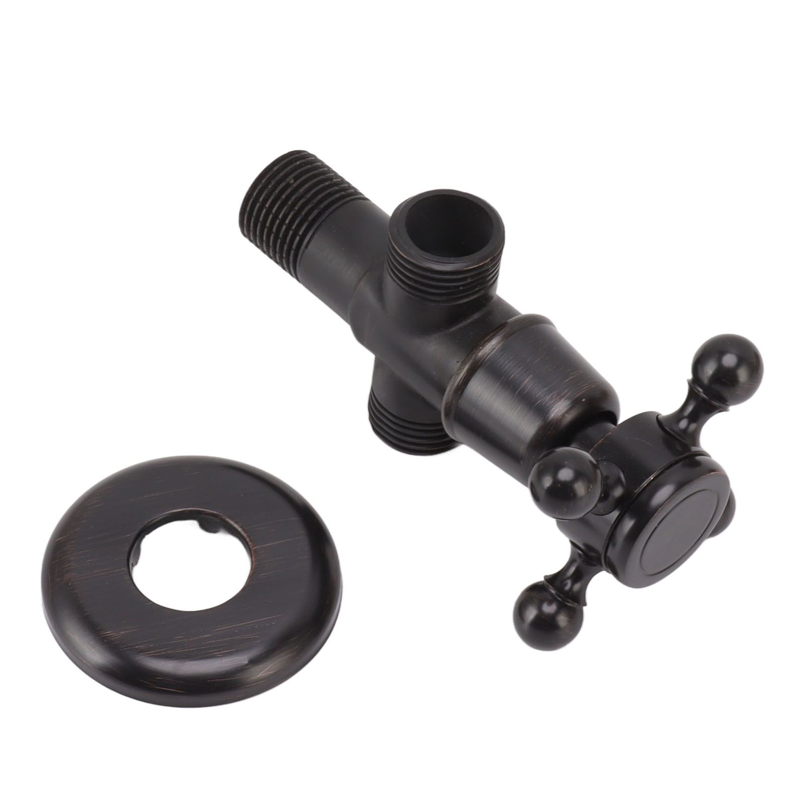 Angle Stop Valve Retro Copper Cross Handle Water Stop Valve for Bathroom Toilet Kitchen Faucet - Image 1