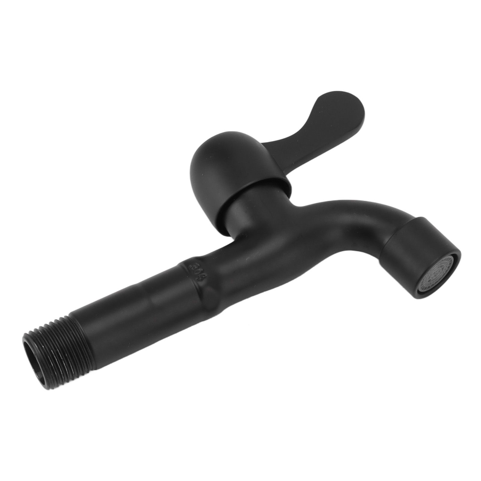 Water Faucet 304 Stainless Steel G1/2 Caliber Wall Mounted Long Style Single Cold Water Tap Black Mop Tank Faucet - Image 2