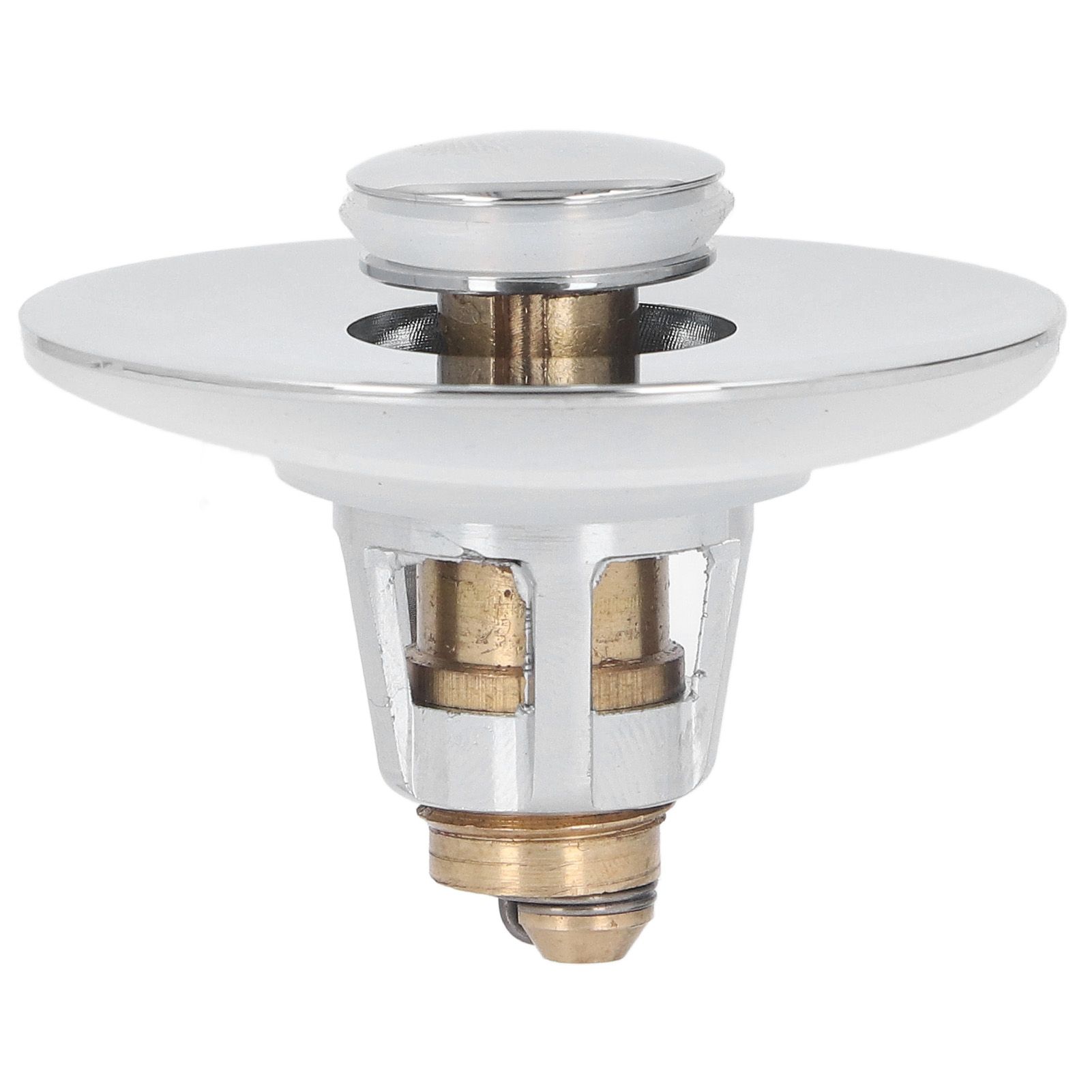 Bathroom Sink Stopper Press Popping Up Anti Clogging Brass Stainless Steel Basin Sink Drain Plug - Image 2