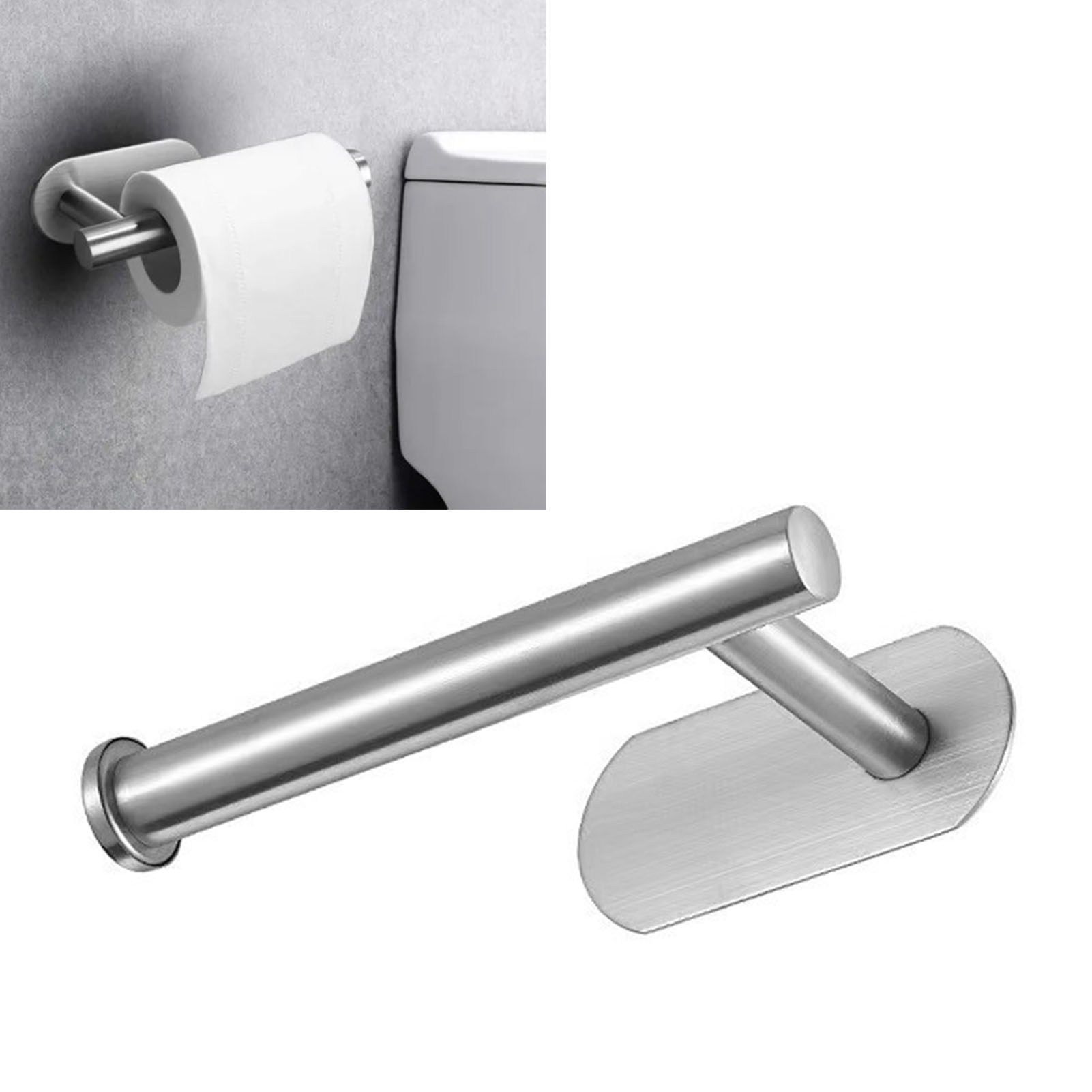 Kitchen Paper Roll Hanger Punch Free Wire Drawing Bathroom Tissue Holder Preservative Film Storage Holder 16cm - Image 6