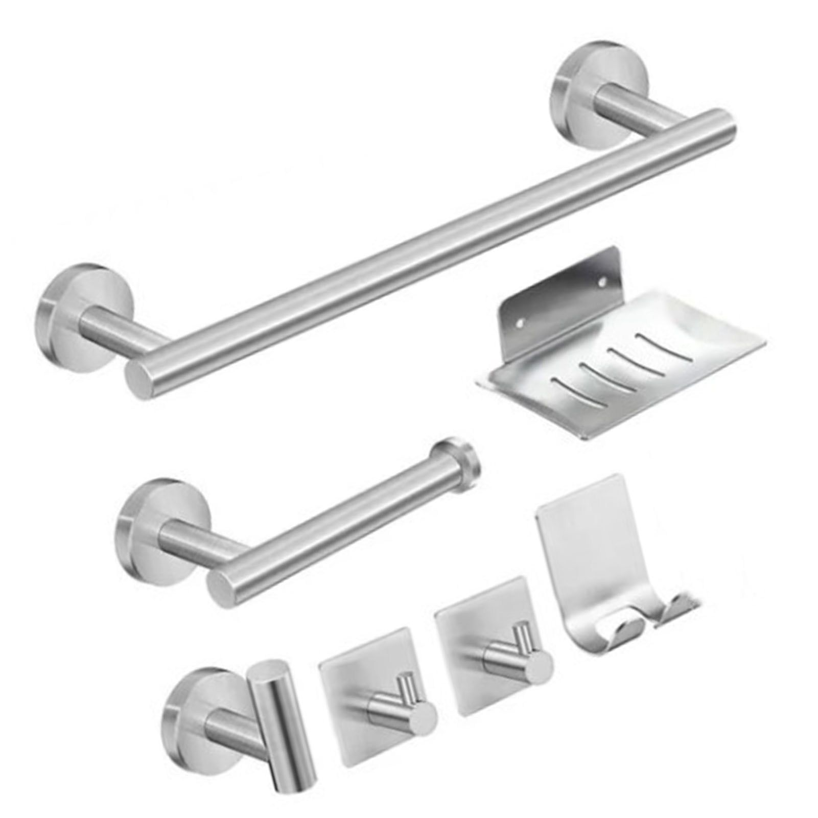 Bathroom Hardware Accessories Kit 7 Piece Towel Rack Tissue Holder Coat Hook Razor Hook Soap Tray Multifunction Hook Set - Image 2