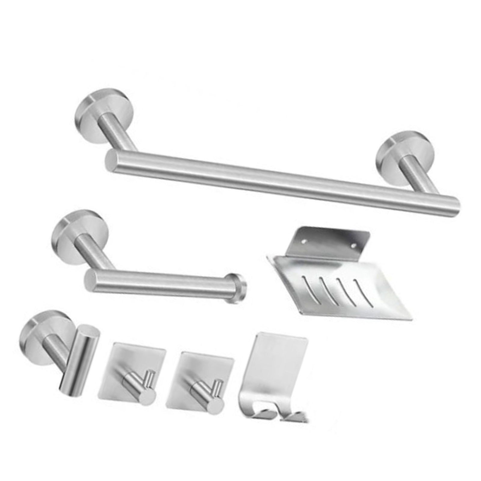 Bathroom Hardware Accessories Kit 7 Piece Towel Rack Tissue Holder Coat Hook Razor Hook Soap Tray Multifunction Hook Set - Image 4