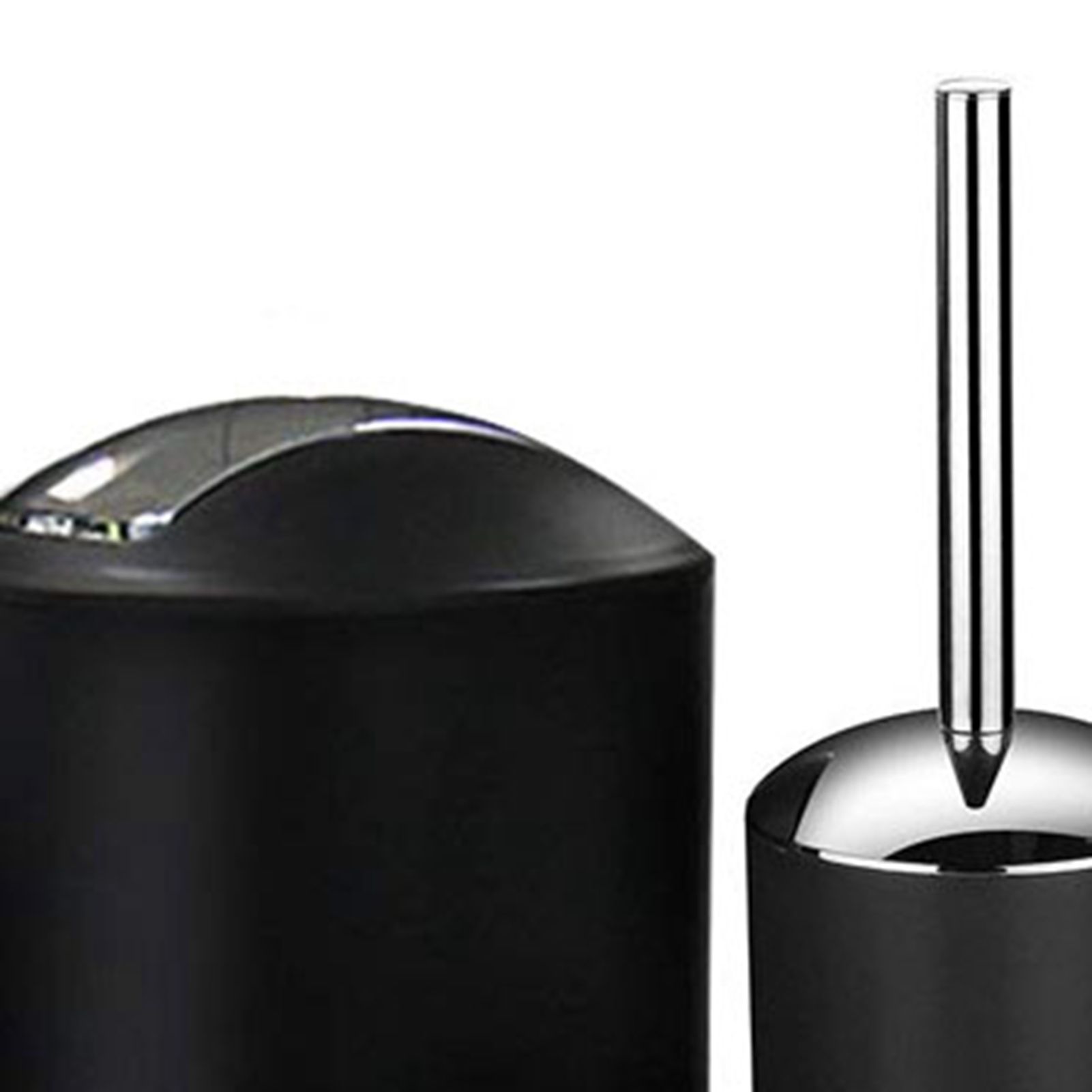 Trash Can Toothbrush Holder Set Toilet Brush Soap Box Lotion Dispenser Black Hotel Bathroom Accessories - Image 4