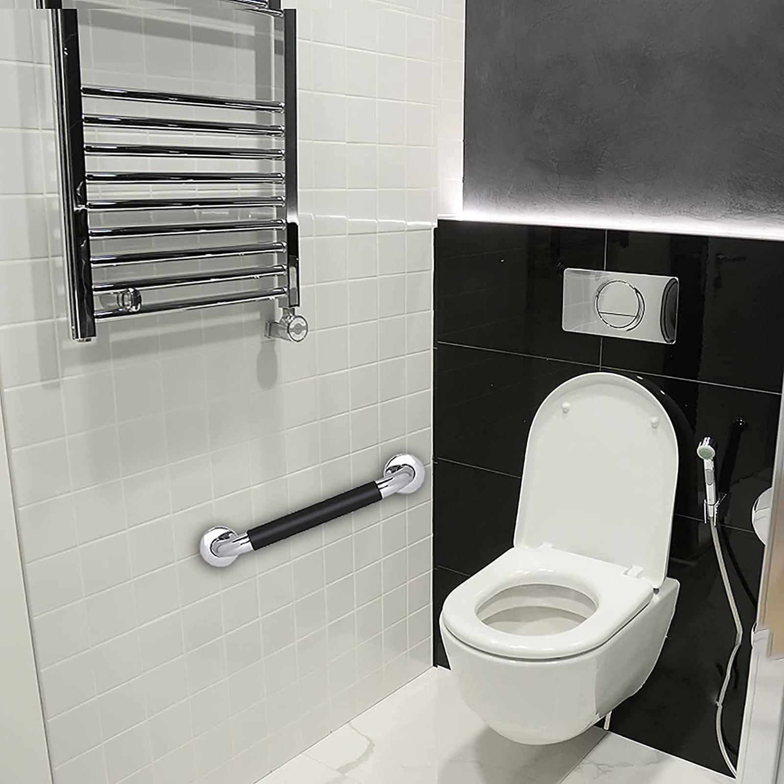 Safety Grab Bar 33.5cm Bathroom Anti Slipping Shower Handle Stainless Steel Silicone Cover Grab Bar - Image 6
