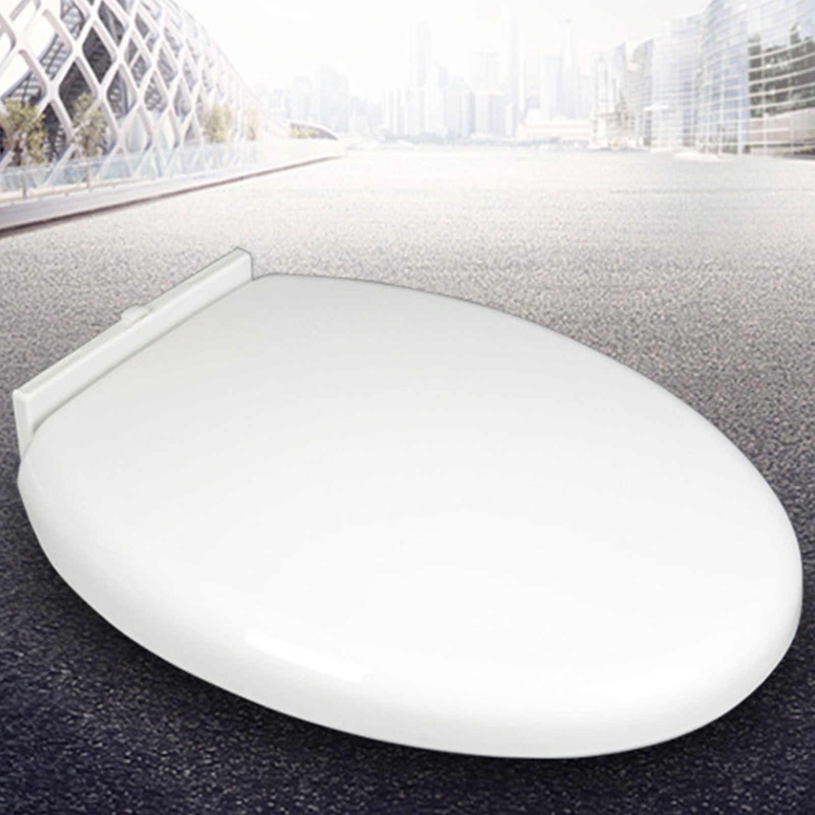 Slow Close Toilet Seat Thickened White PP Quick Installation Household Toilet Lid for Replacement - Image 6