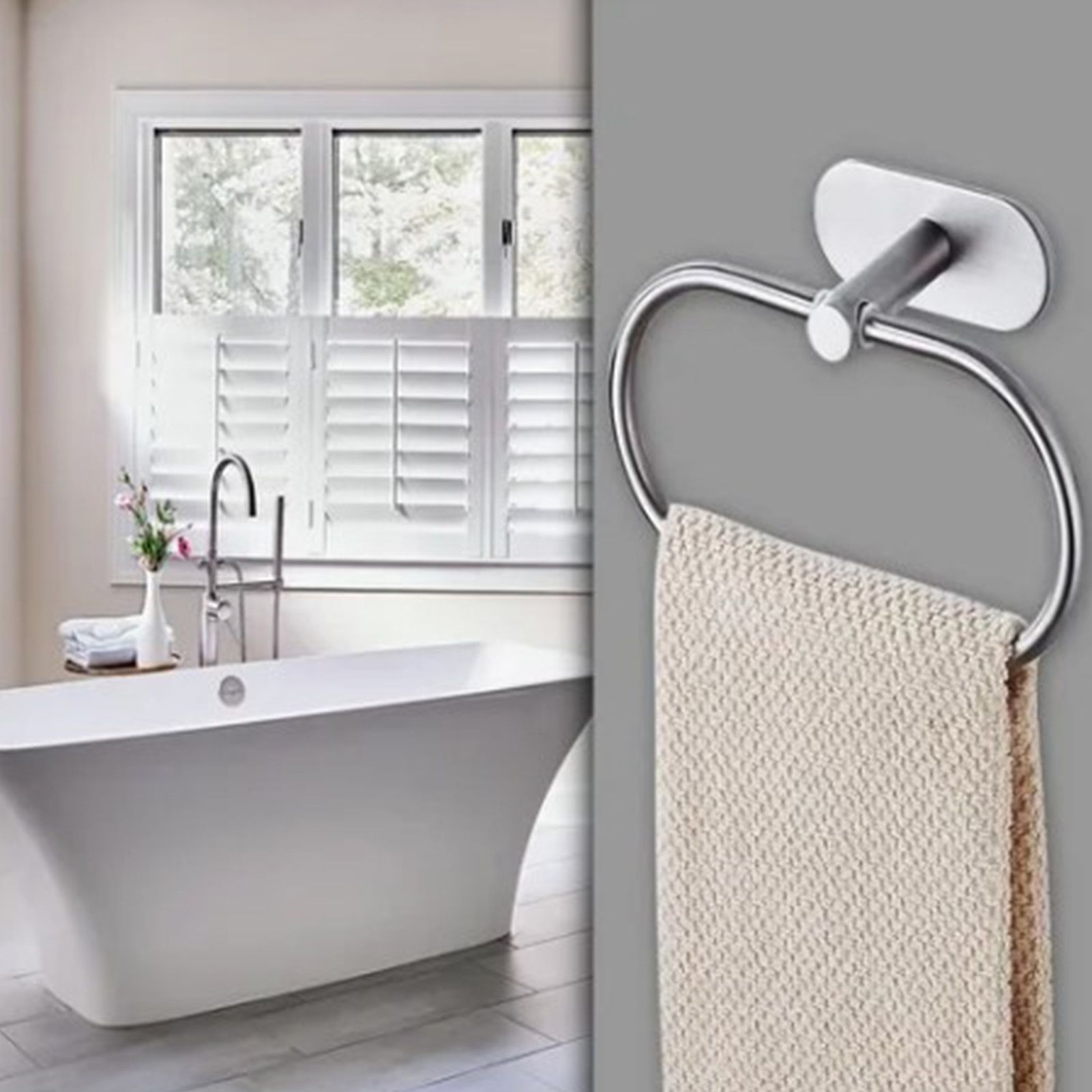 Towel Ring Holder Stainless Steel Bath Hand Towel Holder Vintage Wall Mounted Bathroom Towel Rack for Home Hotel - Image 6