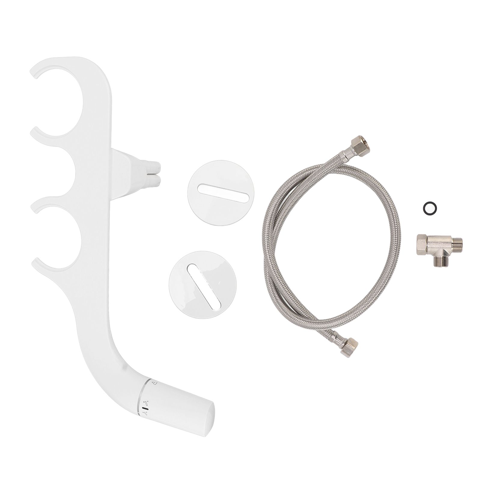 Ultra Slim Bidet Toilet Seat Attachment Dual Nozzle Self Cleaning Feminine Butt Wash Bidet Attachment 3/8 Inch Tee - Image 1