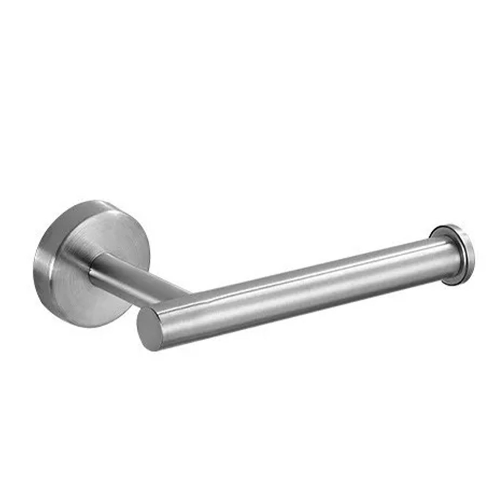 5 Pieces Bathroom Hardware Accessories Set Towel Rack Paper Holder Hook Adhesive Hook Multifunction Bathroom Set Silver - Image 8