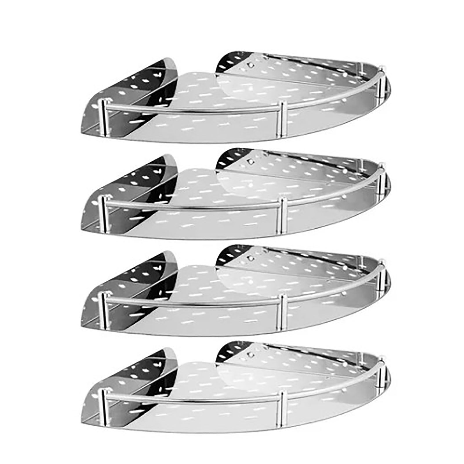4 Pcs Corner Shower Shelf Stainless Steel Strong Load Bearing Space Saving Wall Mounted Bathroom Rack - Image 1