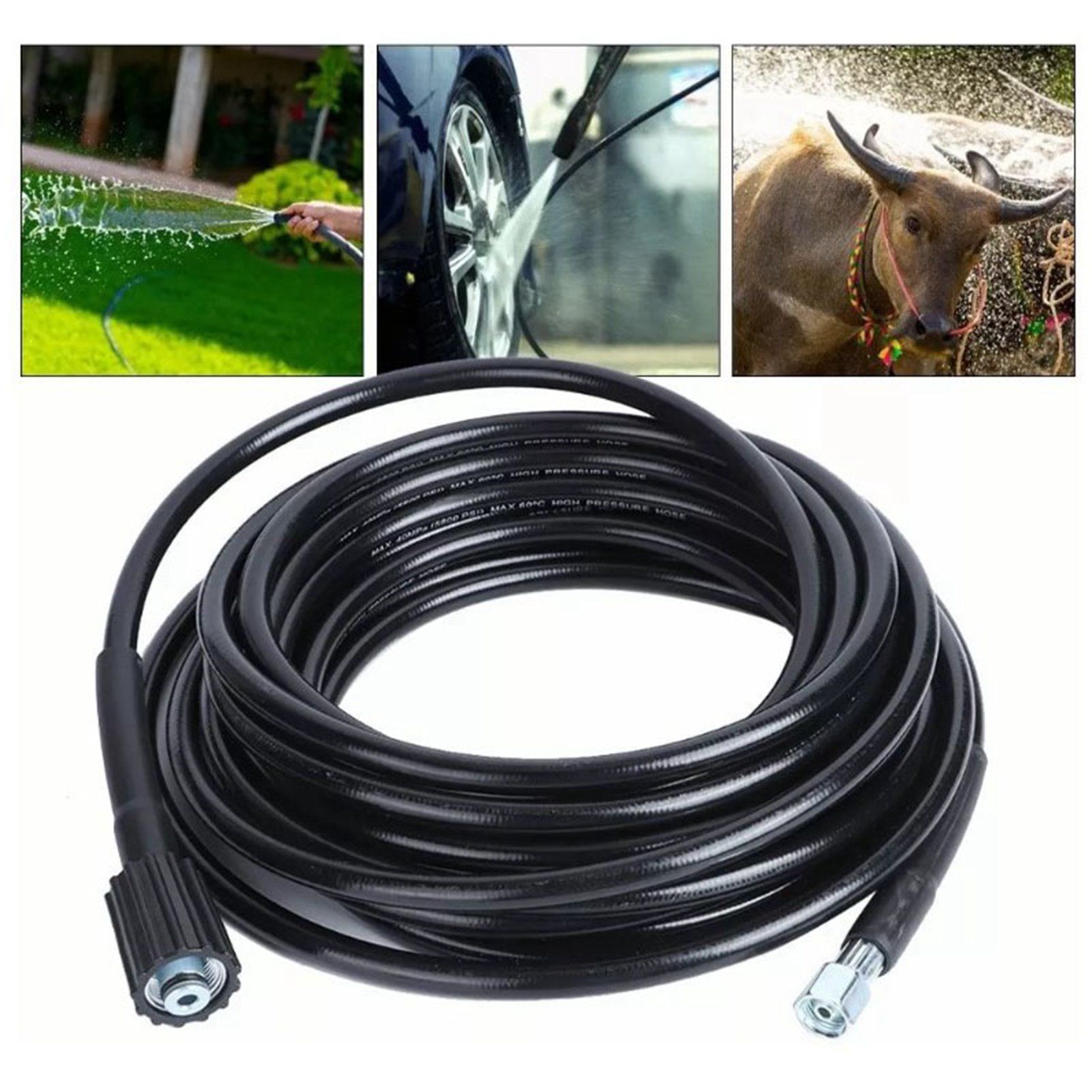 High Pressure Water Hose Rubber Flexible Explosion Proof Washer Pipe for Home Garden 10m - Image 5