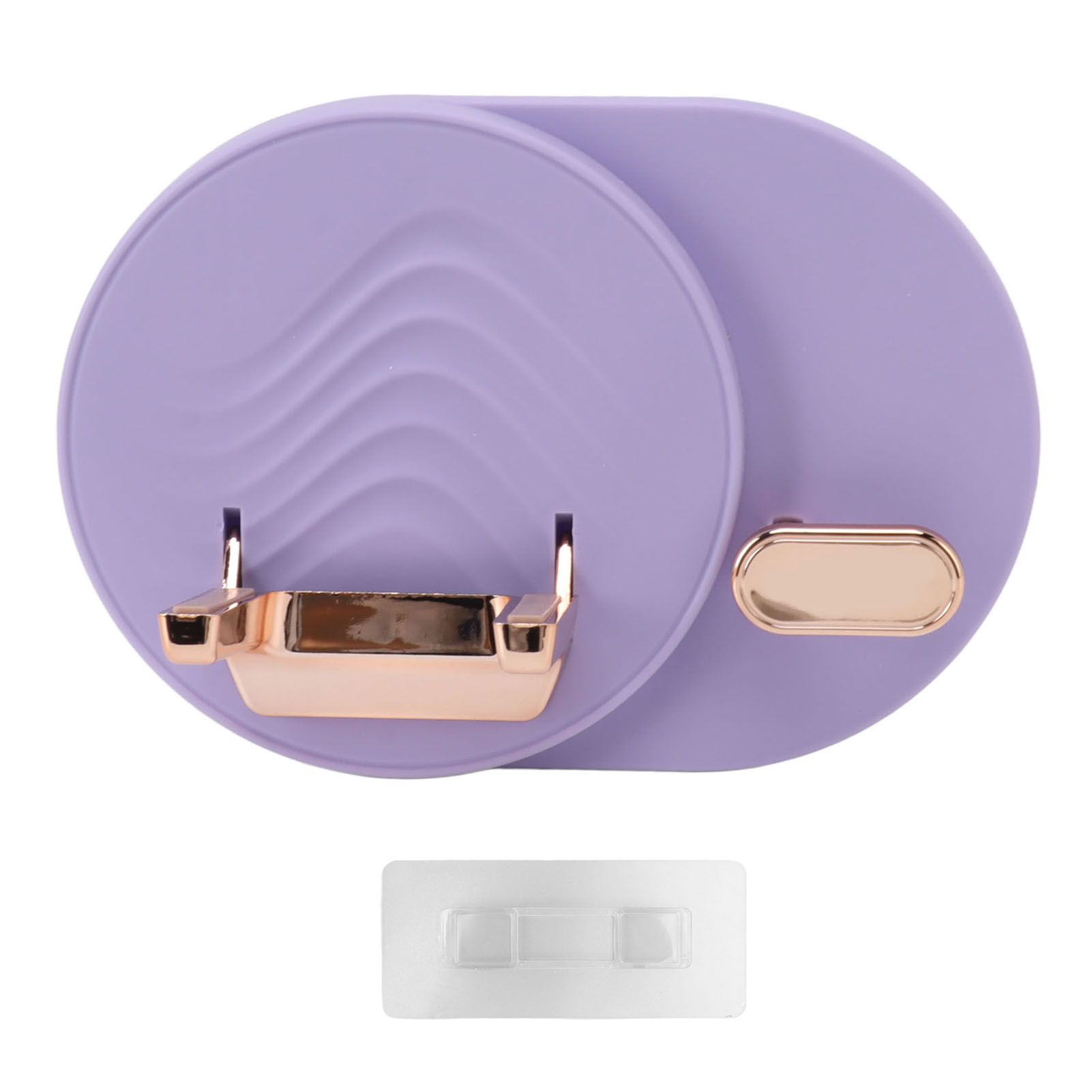 Hair Dryer Shelf Wall Mounted Space Saving Punching Free Cable Storage Blow Dryer Holder for Bathroom Purple - Image 1