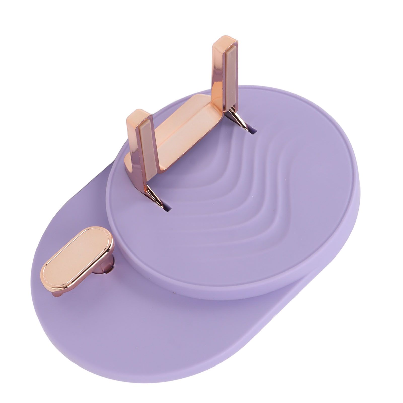 Hair Dryer Shelf Wall Mounted Space Saving Punching Free Cable Storage Blow Dryer Holder for Bathroom Purple - Image 3