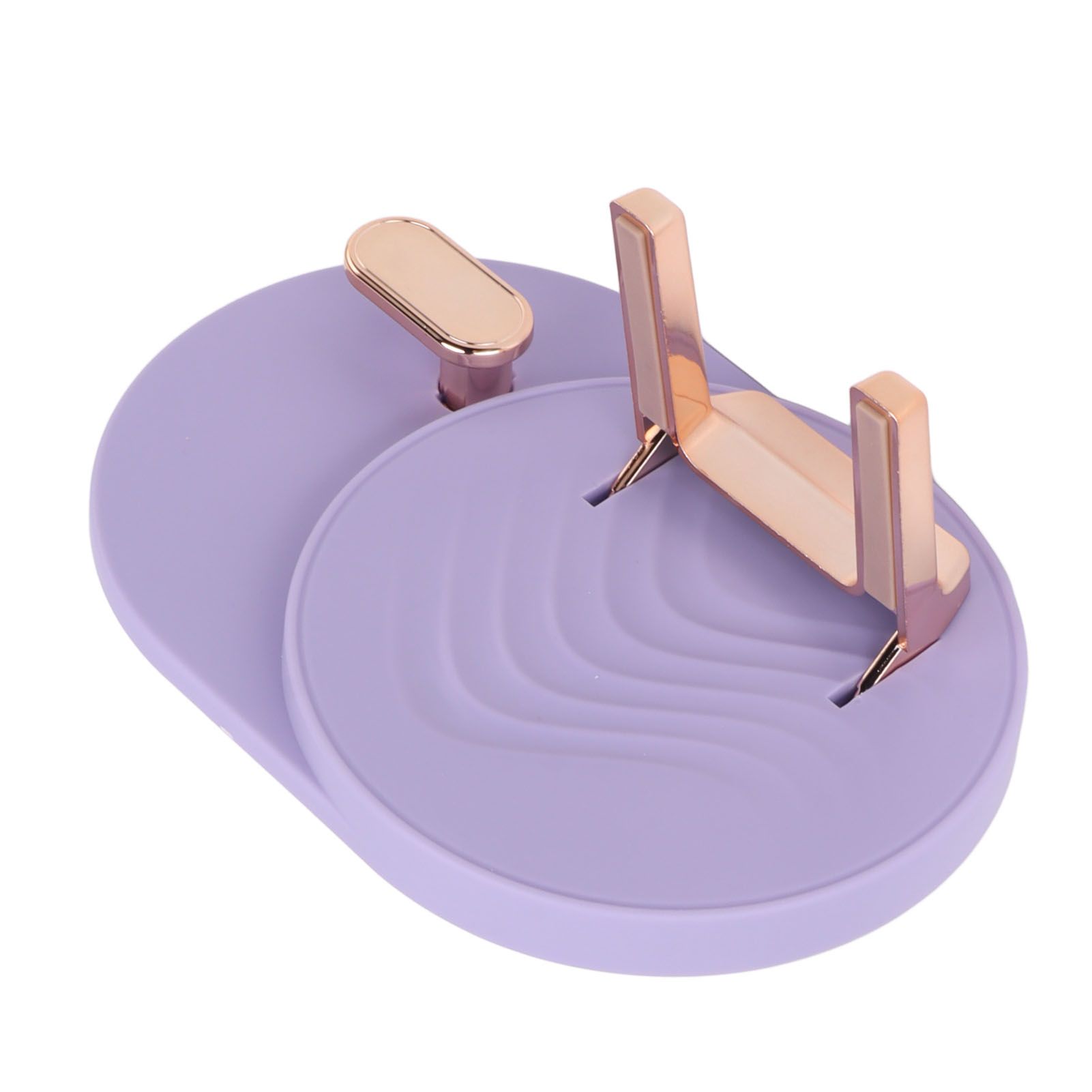 Hair Dryer Shelf Wall Mounted Space Saving Punching Free Cable Storage Blow Dryer Holder for Bathroom Purple - Image 5