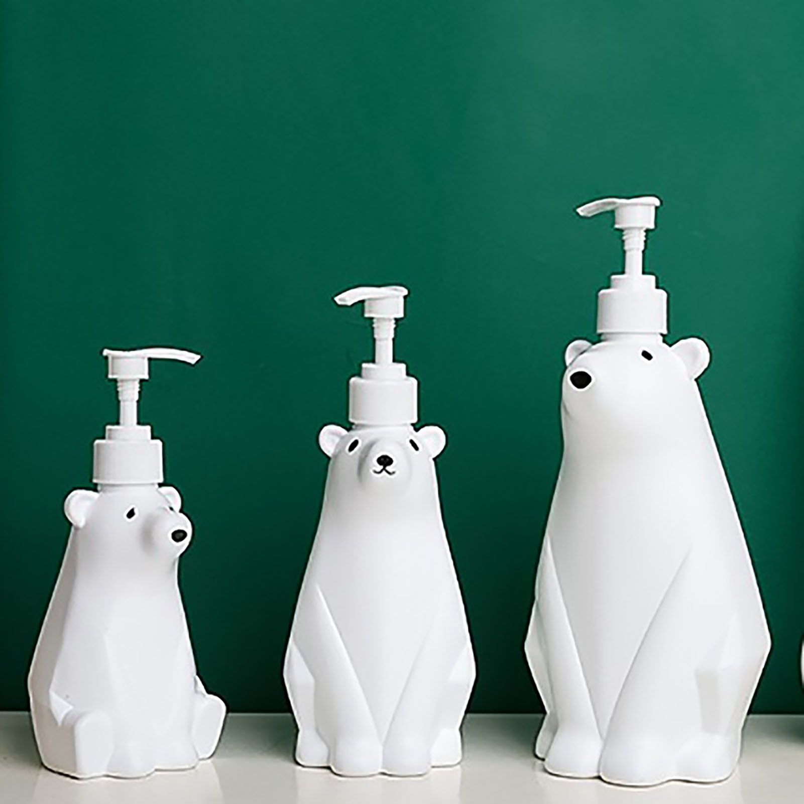 Soap Dispenser Bottle Cute Bear Shape Large Capacity Pump Dispenser Bottle for Bathroom Kitchen S (8.5x19cm/3.3x7.5in) (300ML) - Image 3