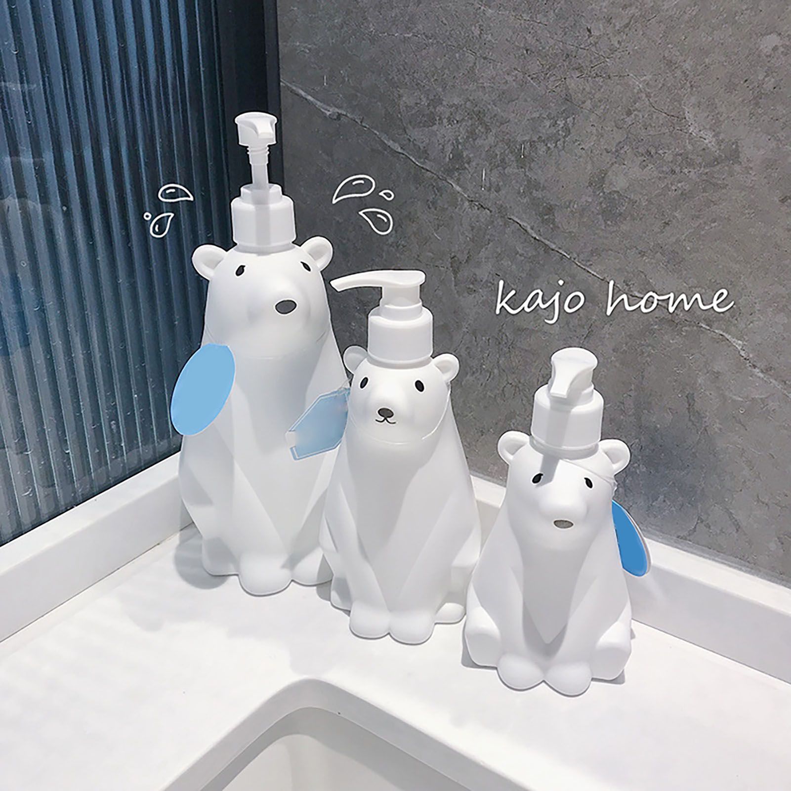 Soap Dispenser Bottle Cute Bear Shape Large Capacity Pump Dispenser Bottle for Bathroom Kitchen S (8.5x19cm/3.3x7.5in) (300ML) - Image 4
