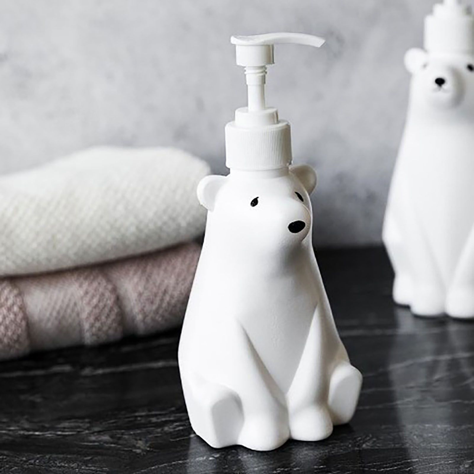 Soap Dispenser Bottle Cute Bear Shape Large Capacity Pump Dispenser Bottle for Bathroom Kitchen S (8.5x19cm/3.3x7.5in) (300ML) - Image 5