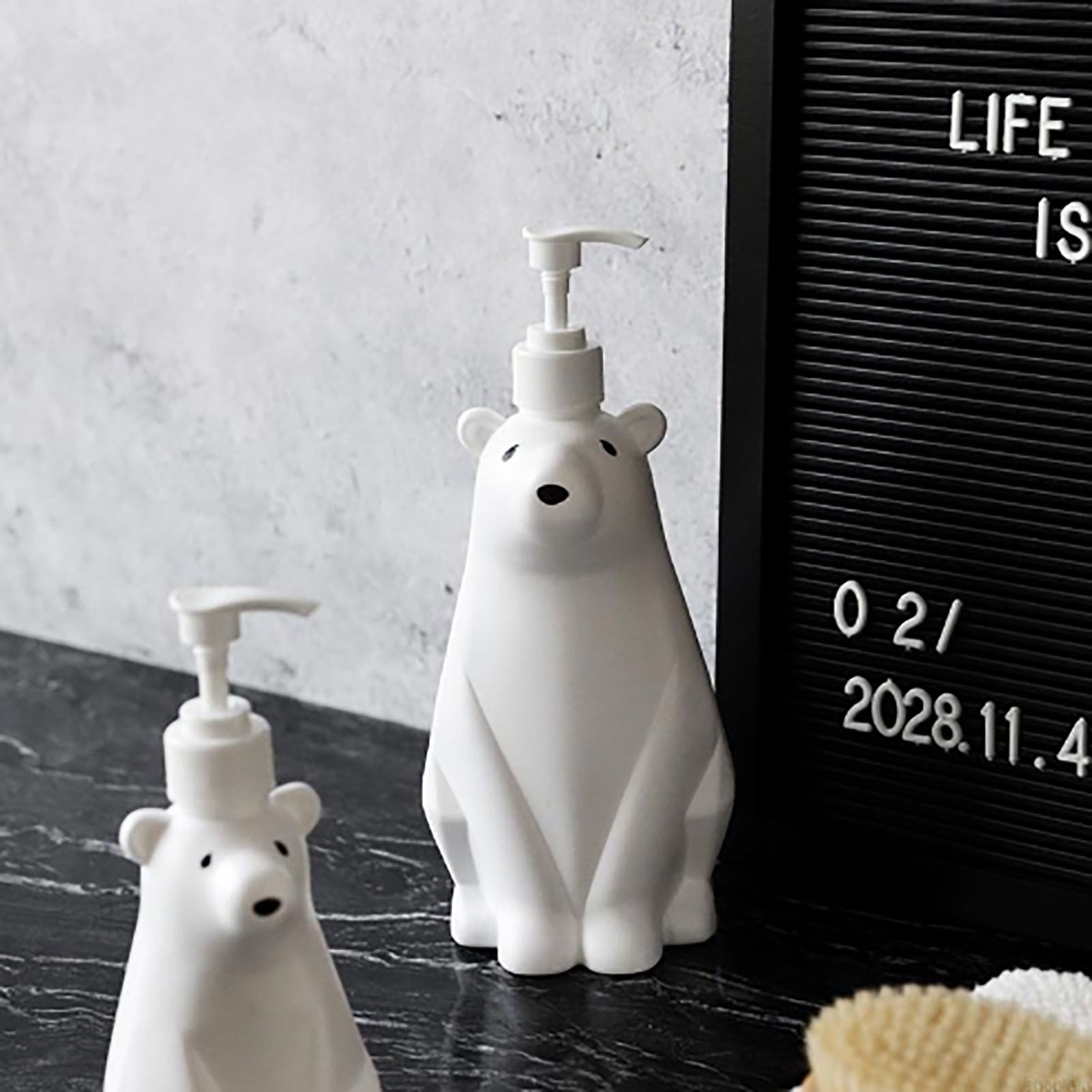 Soap Dispenser Bottle Cute Bear Shape Large Capacity Pump Dispenser Bottle for Bathroom Kitchen S (8.5x19cm/3.3x7.5in) (300ML) - Image 6