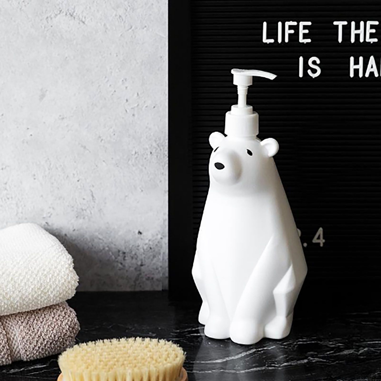 Soap Dispenser Bottle Cute Bear Shape Large Capacity Pump Dispenser Bottle for Bathroom Kitchen S (8.5x19cm/3.3x7.5in) (300ML) - Image 7