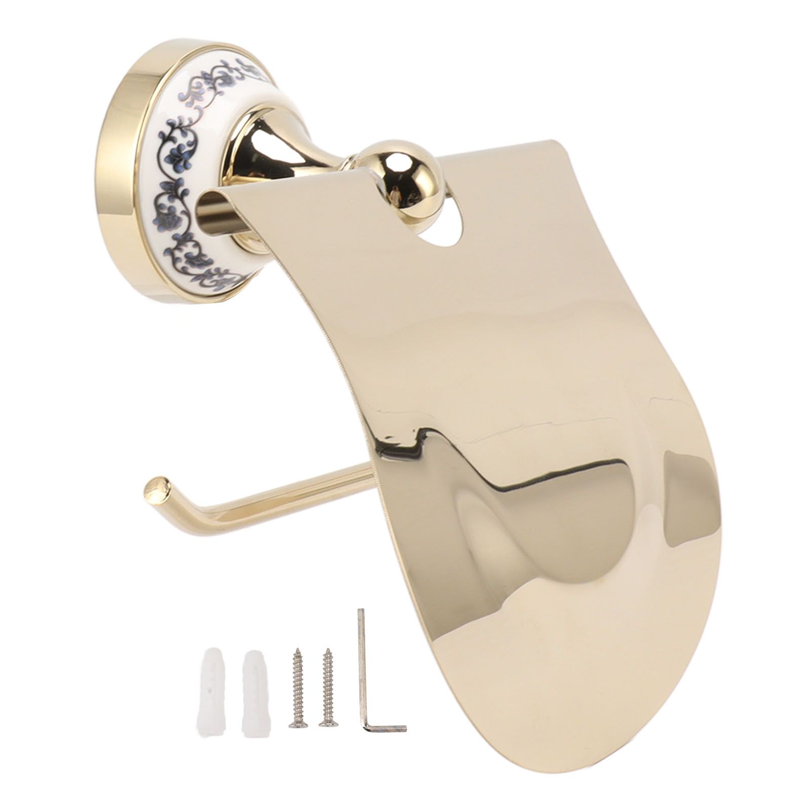 Toilet Paper Holder Gold Vintage Exquisite Stainless Steel Tissue Roll Hanger for Bathroom Kitchen - Image 1