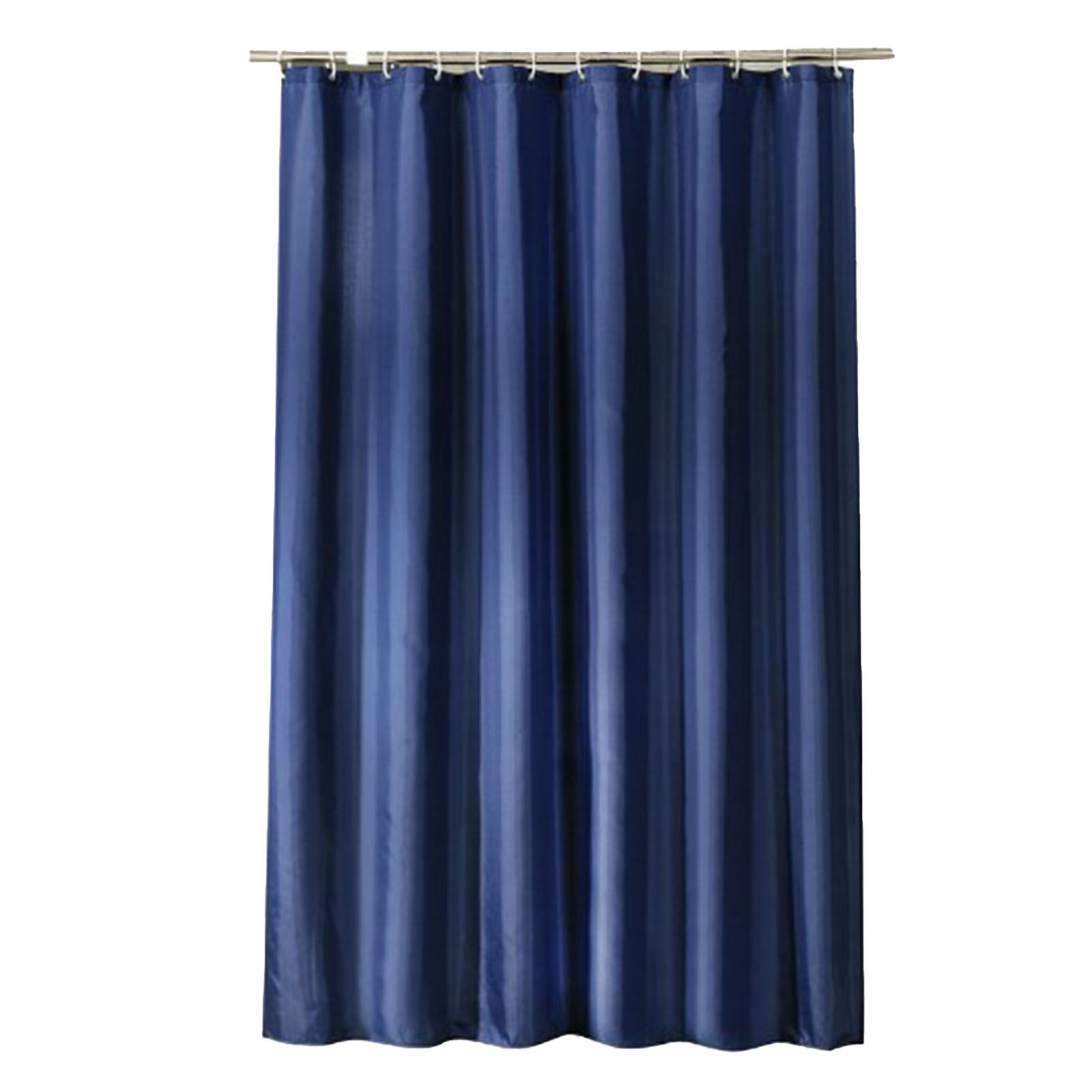 Waterproof Shower Curtain with Hooks Modern Thicken Polyester Shower Curtain for Home Hotel Bathroom Dark Blue - Image 1