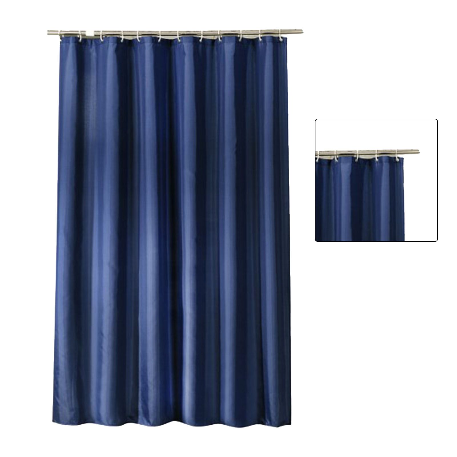 Waterproof Shower Curtain with Hooks Modern Thicken Polyester Shower Curtain for Home Hotel Bathroom Dark Blue - Image 2
