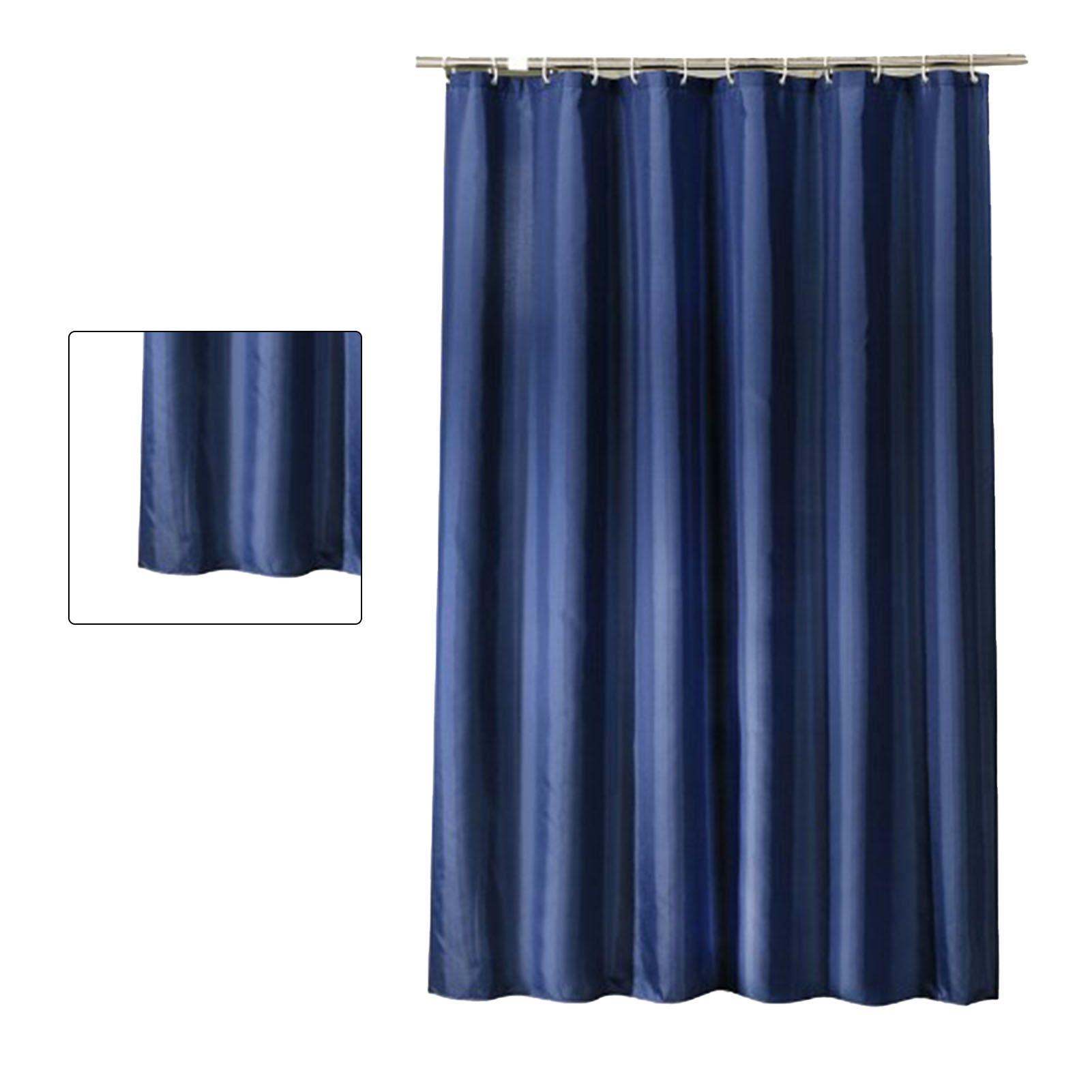 Waterproof Shower Curtain with Hooks Modern Thicken Polyester Shower Curtain for Home Hotel Bathroom Dark Blue - Image 3