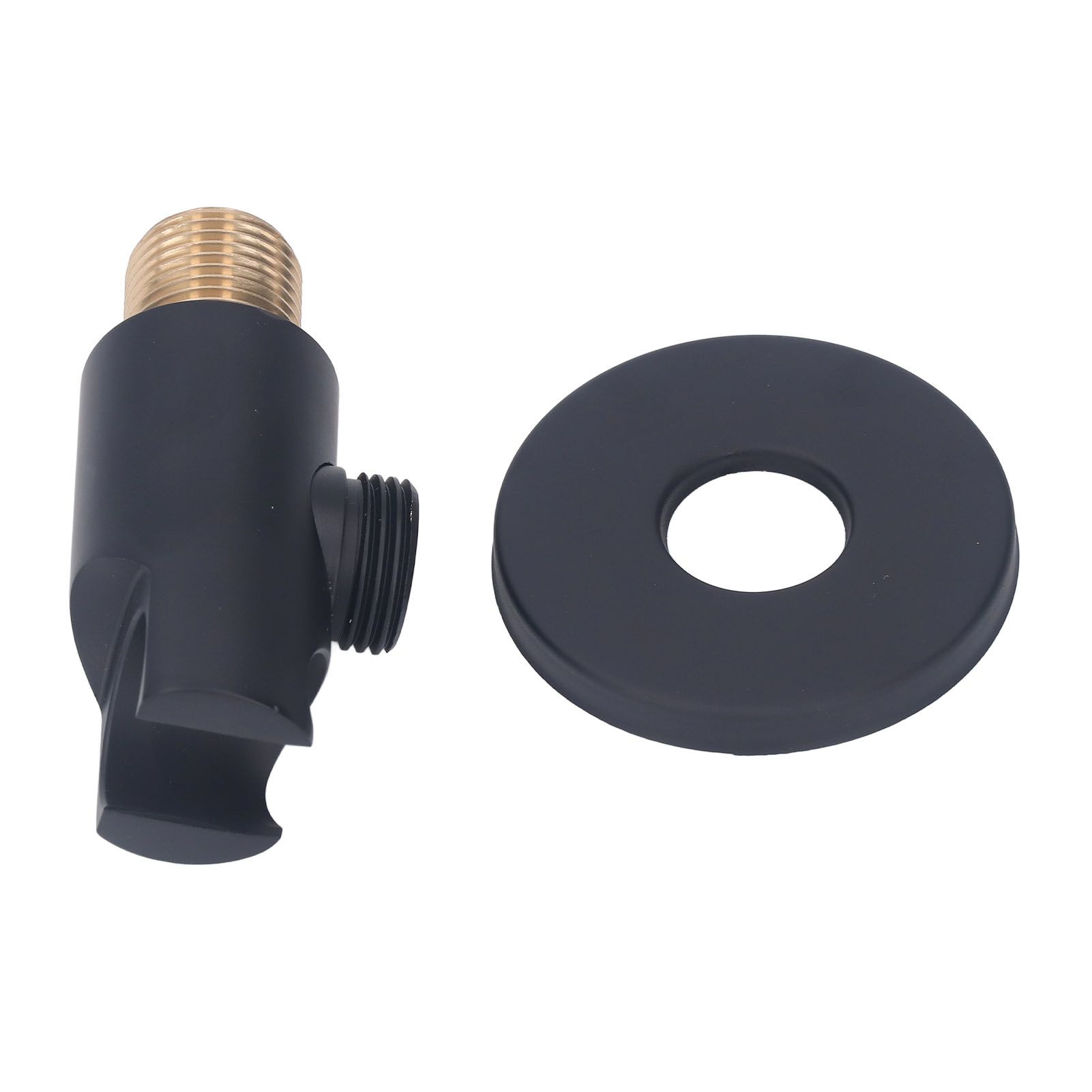 Shower Head Holder Adjustable Copper Handheld Shower Wand Holder for Bathroom Black Round - Image 2