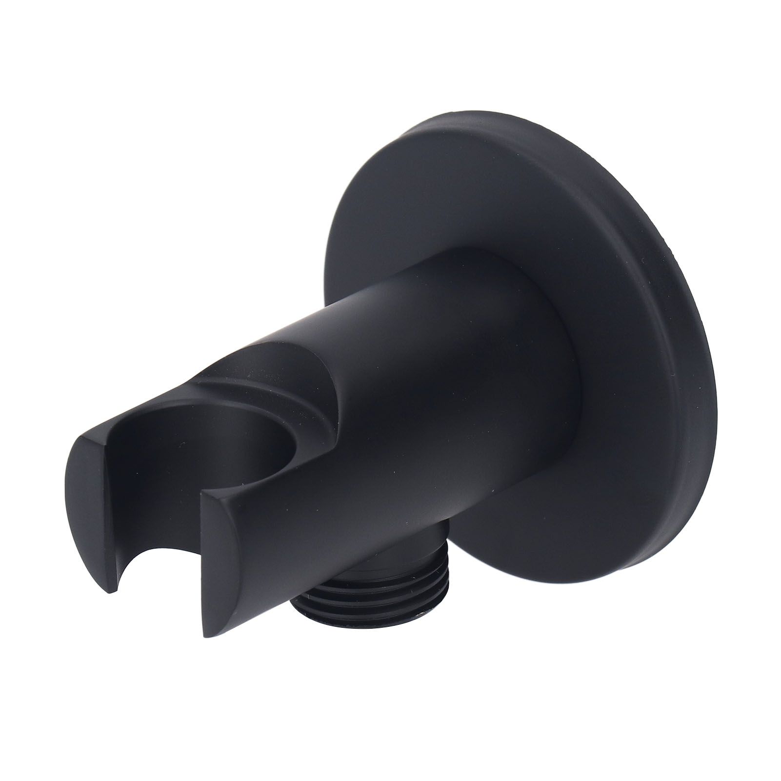 Shower Head Holder Adjustable Copper Handheld Shower Wand Holder for Bathroom Black Round - Image 3