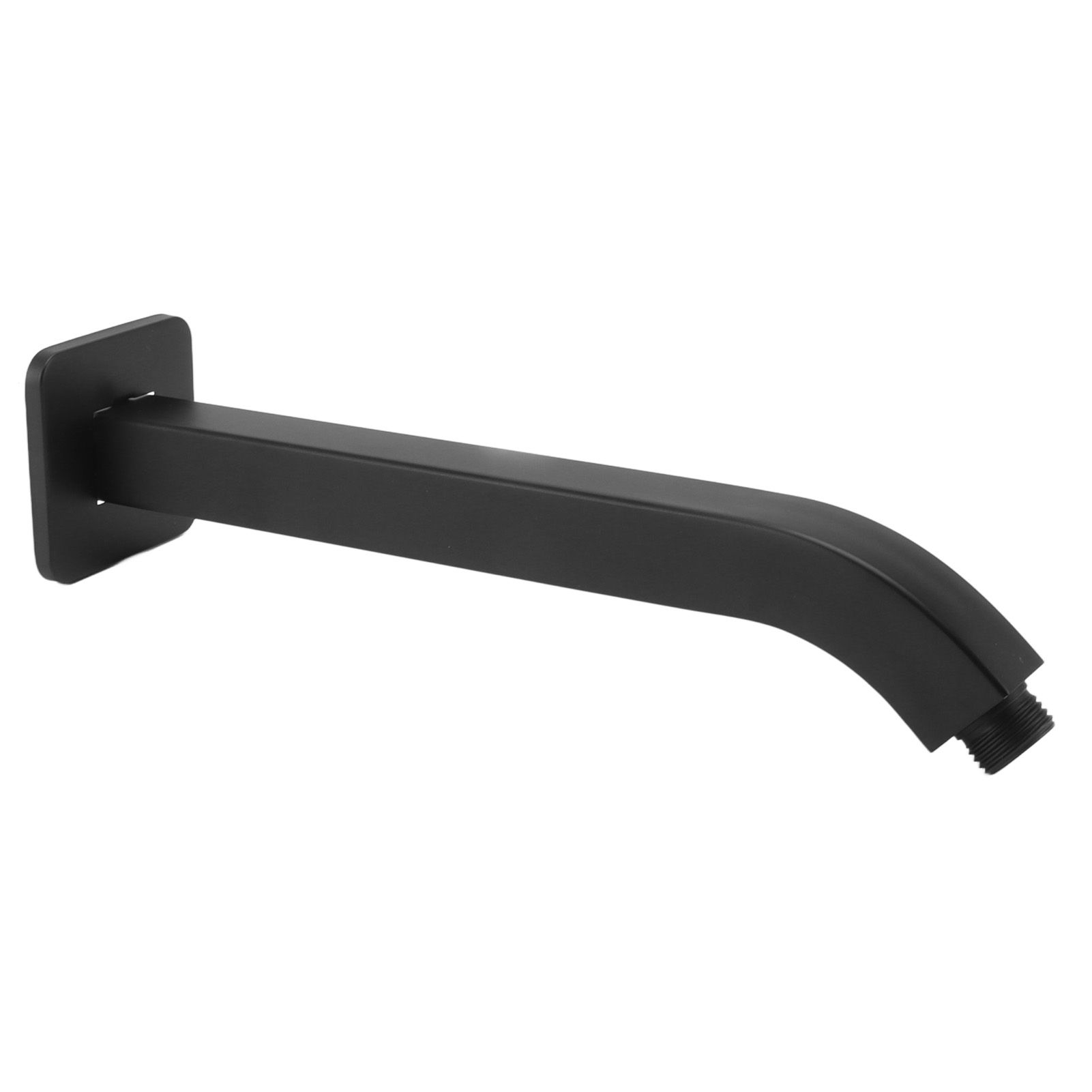 Shower Head Arm Square Brass Wall Mounted Rustproof 10in Shower Head Extension Arm for Bathroom Black - Image 2