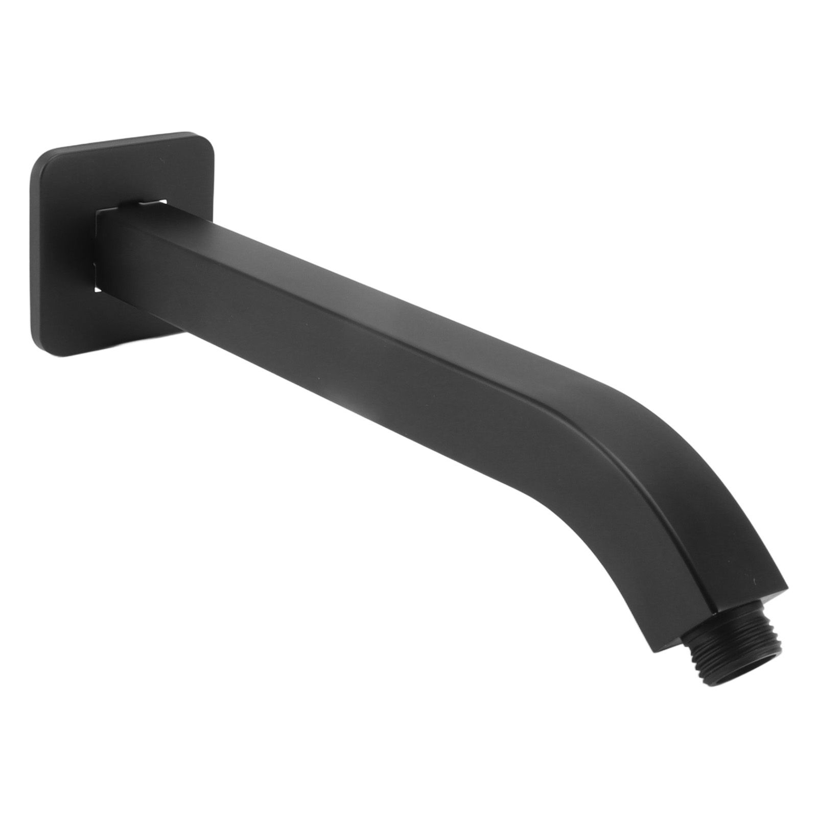 Shower Head Arm Square Brass Wall Mounted Rustproof 10in Shower Head Extension Arm for Bathroom Black - Image 3