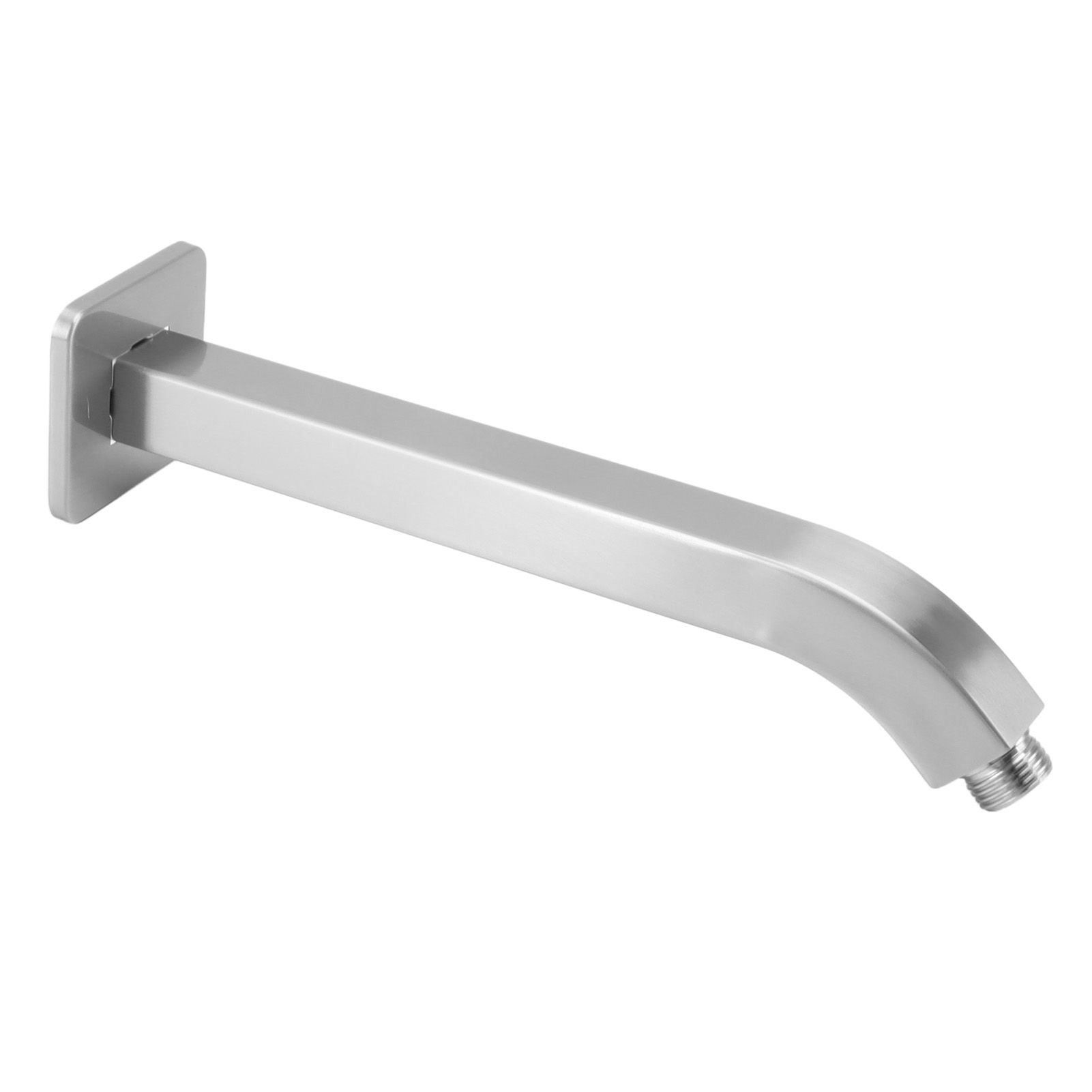 Shower Head Arm Square Brass Wall Mounted Rustproof 10in Shower Head Extension Arm for Bathroom Brushed - Image 4