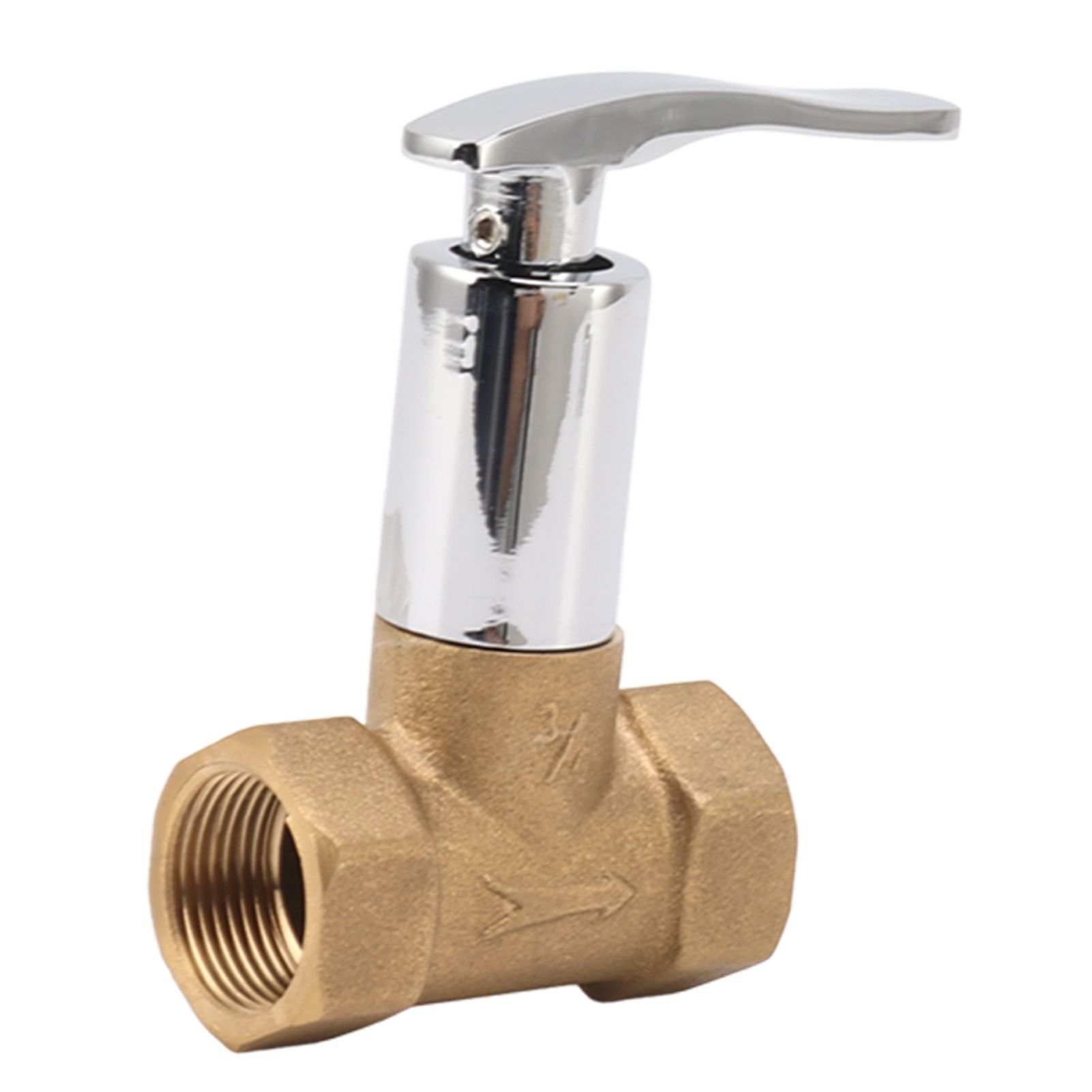 Water Stop Valve 3/4in Concealed Ceramic Brass Electroplated Water Valve for Kitchen Bathroom - Image 2