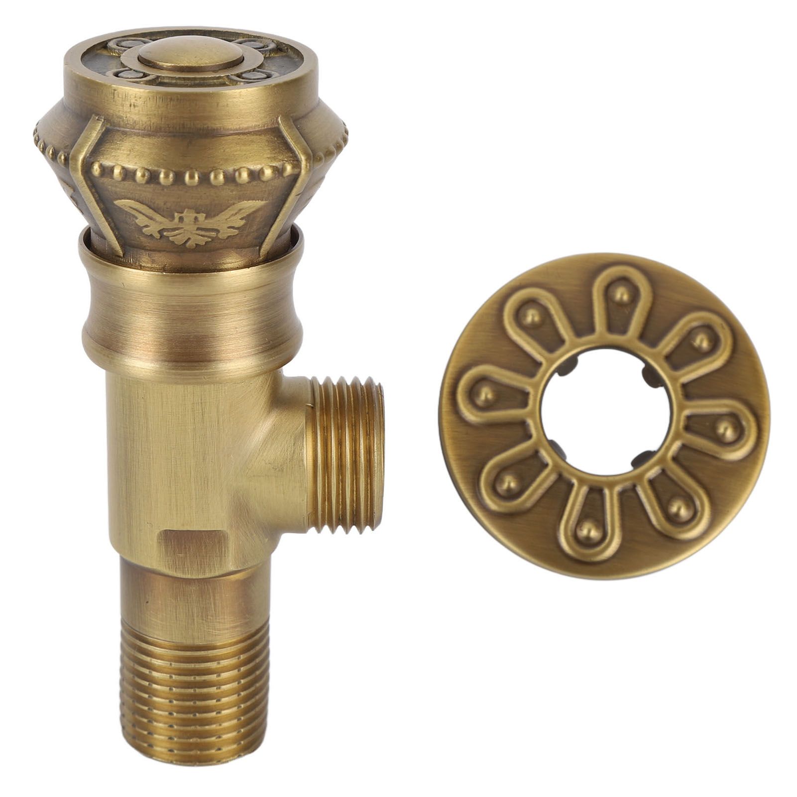 Angle Valve Vintage European Style Brass Cold Hot Water Stop Valve for Water Sink Bathroom Toilet Kitchen - Image 1