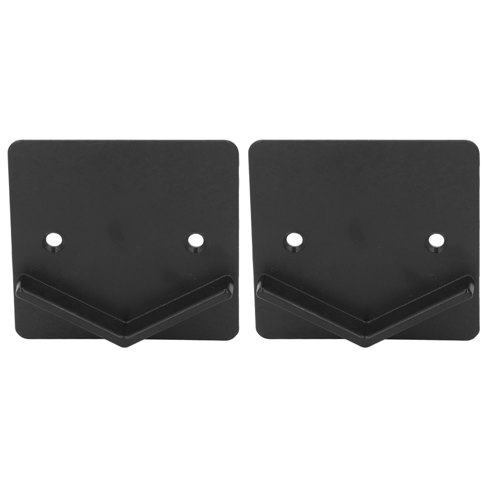 2Pcs Shower Curtain Rod Holder Square End Wall Mount Retainer Bathroom Accessories Black - Image 2