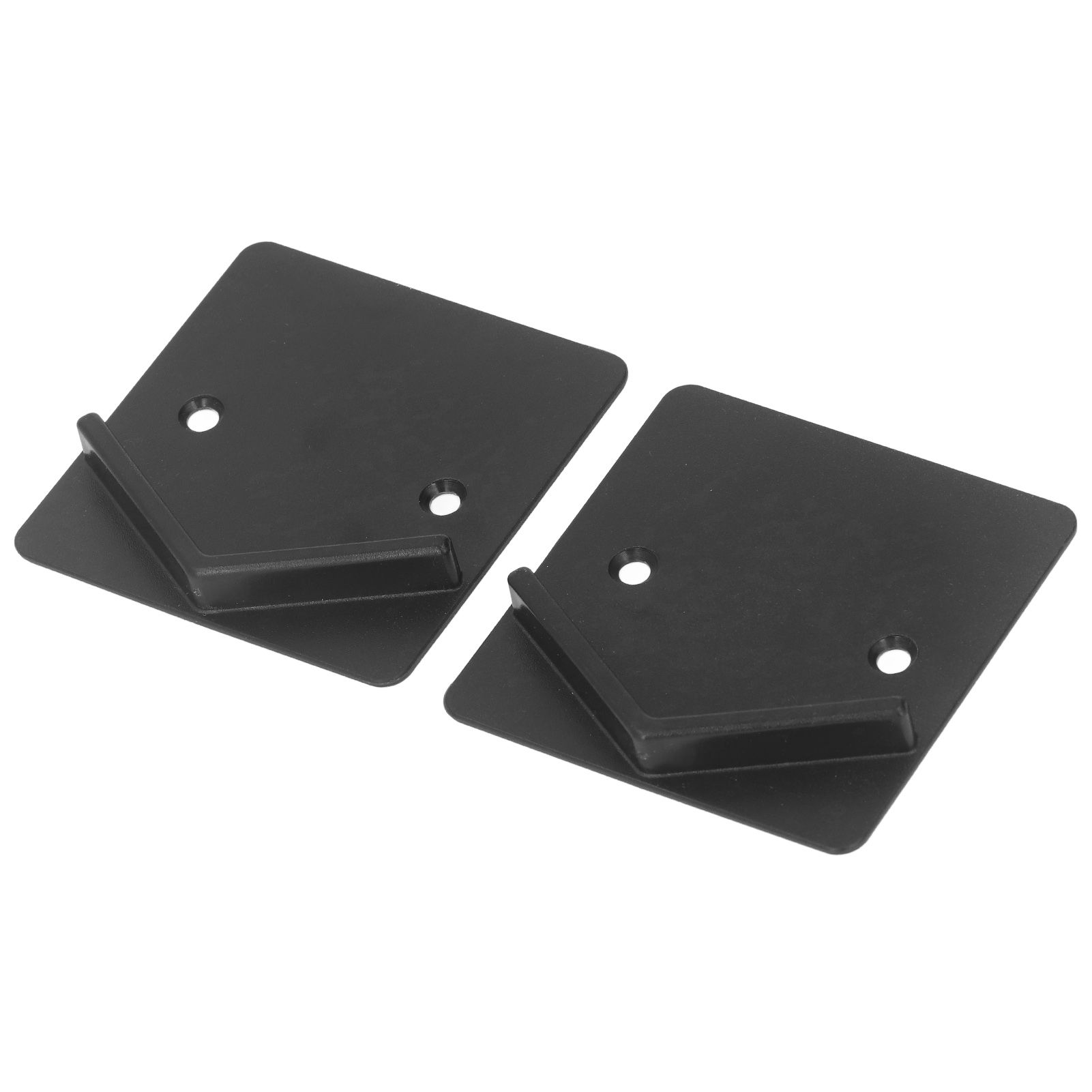 2Pcs Shower Curtain Rod Holder Square End Wall Mount Retainer Bathroom Accessories Black - Image 3