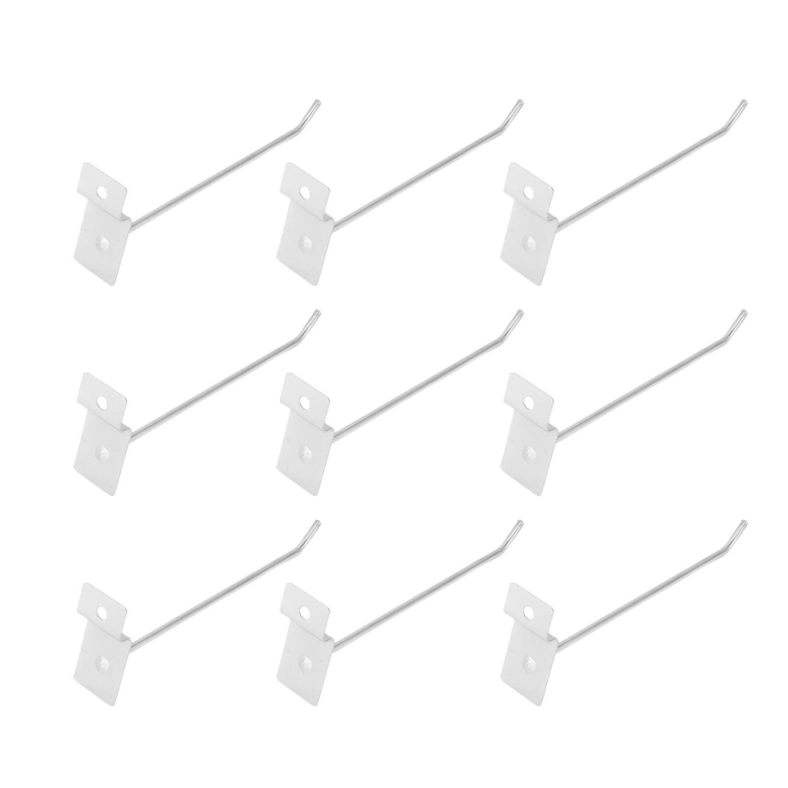 50pcs Slatwall Hooks Slot Plate Hook Slotted Plate Single Wire Hooks for Retail Display 15cm 3.3mm Diameter Silver - Image 2