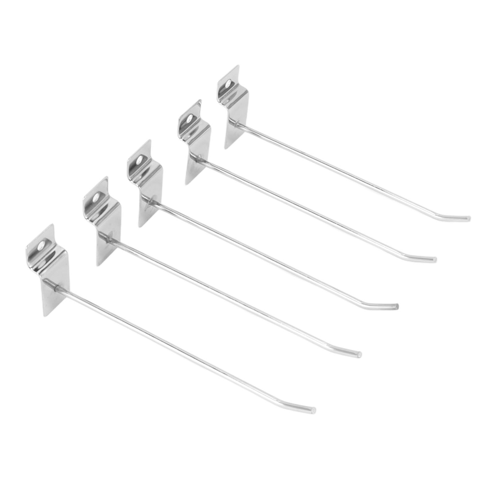 50pcs Slatwall Hooks Slot Plate Hook Slotted Plate Single Wire Hooks for Retail Display 15cm 3.3mm Diameter Silver - Image 3