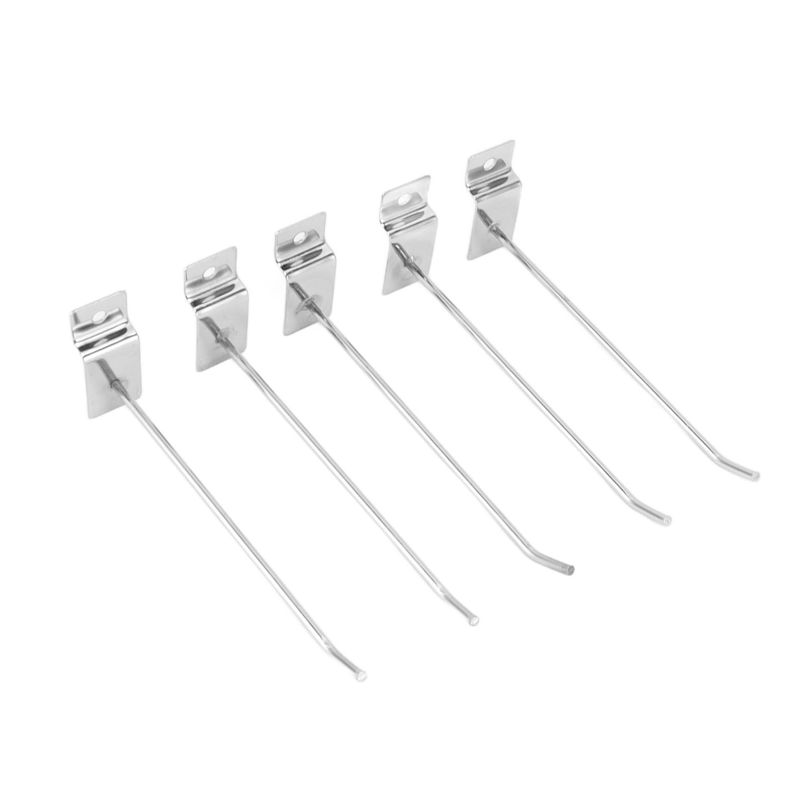 50pcs Slatwall Hooks Slot Plate Hook Slotted Plate Single Wire Hooks for Retail Display 15cm 3.3mm Diameter Silver - Image 4