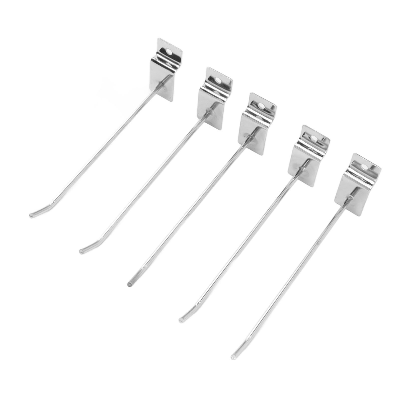 50pcs Slatwall Hooks Slot Plate Hook Slotted Plate Single Wire Hooks for Retail Display 15cm 3.3mm Diameter Silver - Image 5