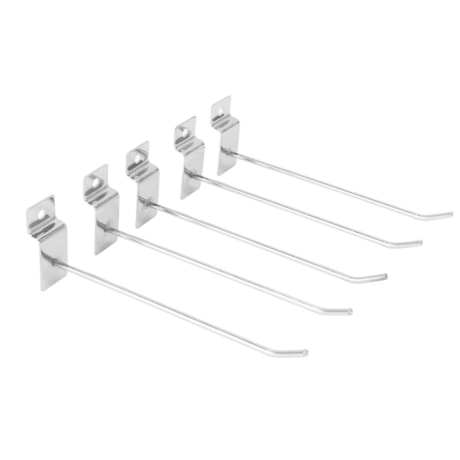 50pcs Slatwall Hooks Slot Plate Hook Slotted Plate Single Wire Hooks for Retail Display 15cm 3.3mm Diameter Silver - Image 6